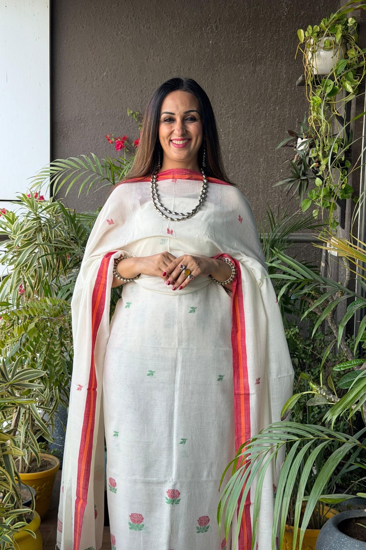 Jamdani pure cotton kurta dupatta sets!!