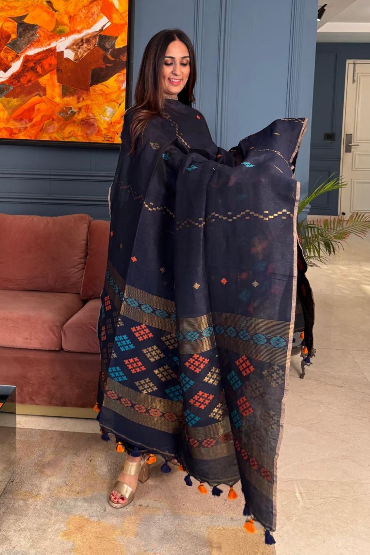 Jayshree Linen kurta Dupatta Set