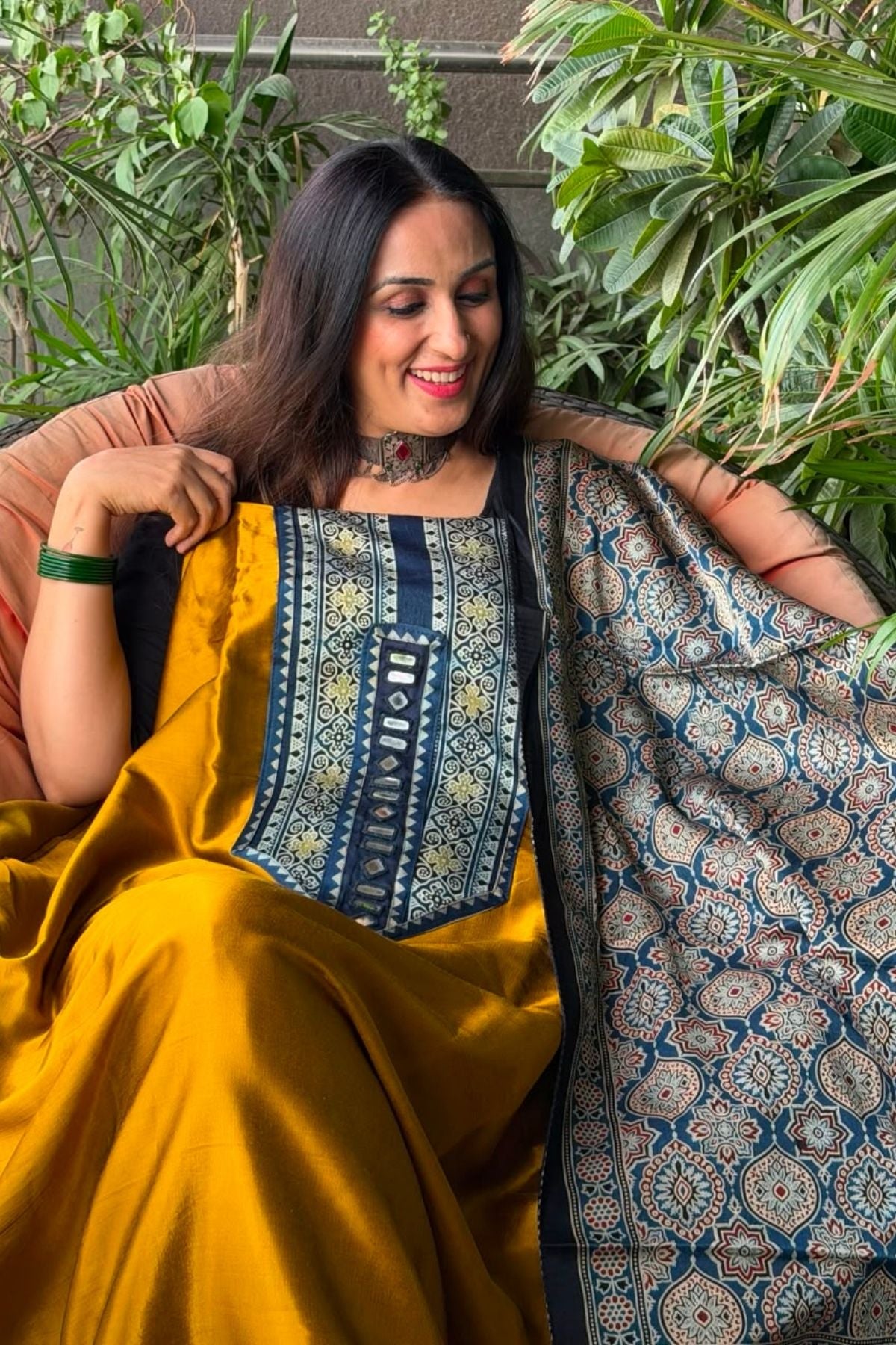 Handcrafted Kutch mirror work Mashru silk full sets!!