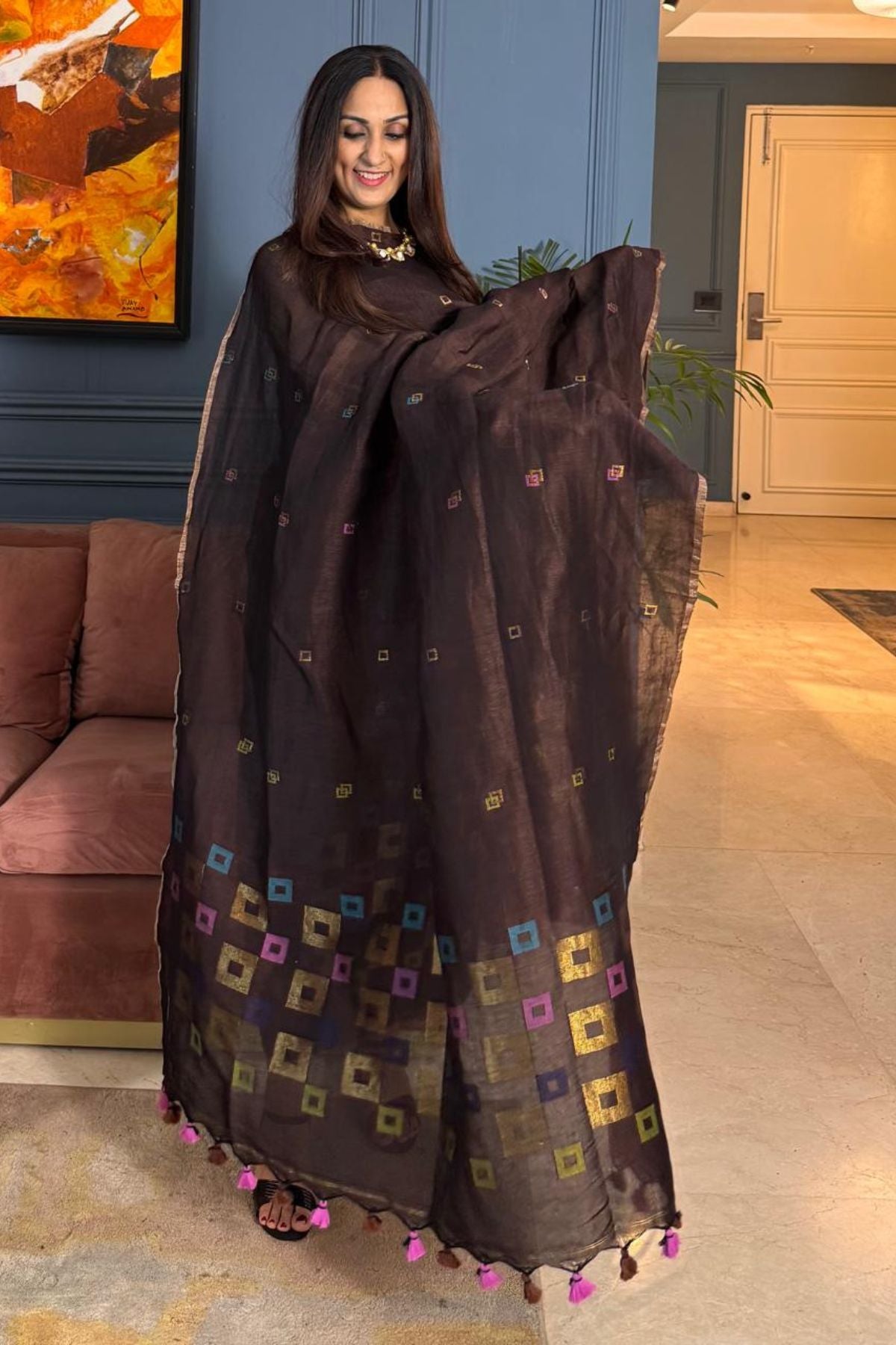 Jayshree Linen kurta Dupatta Set