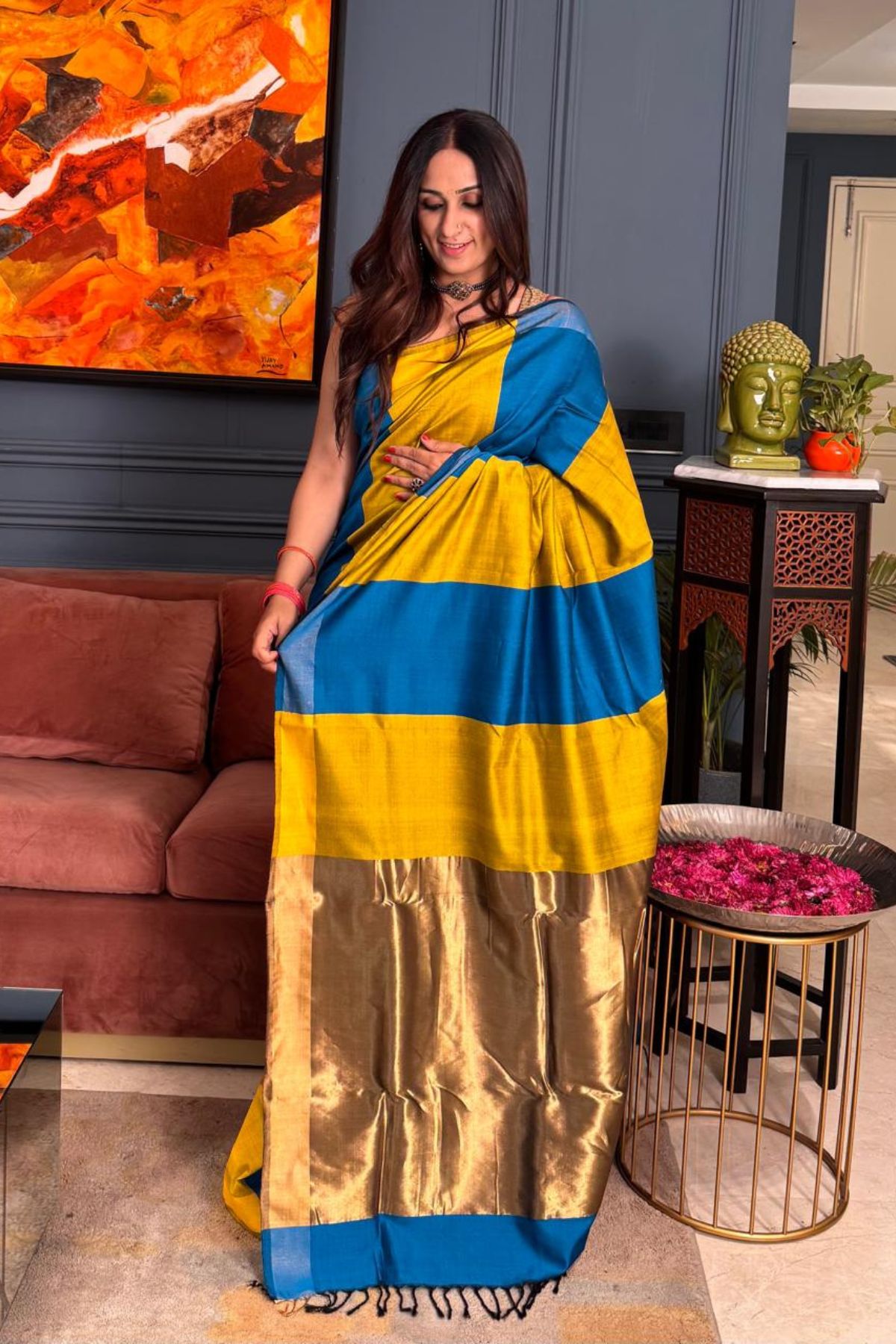 *Pure maheshwari handloom saree