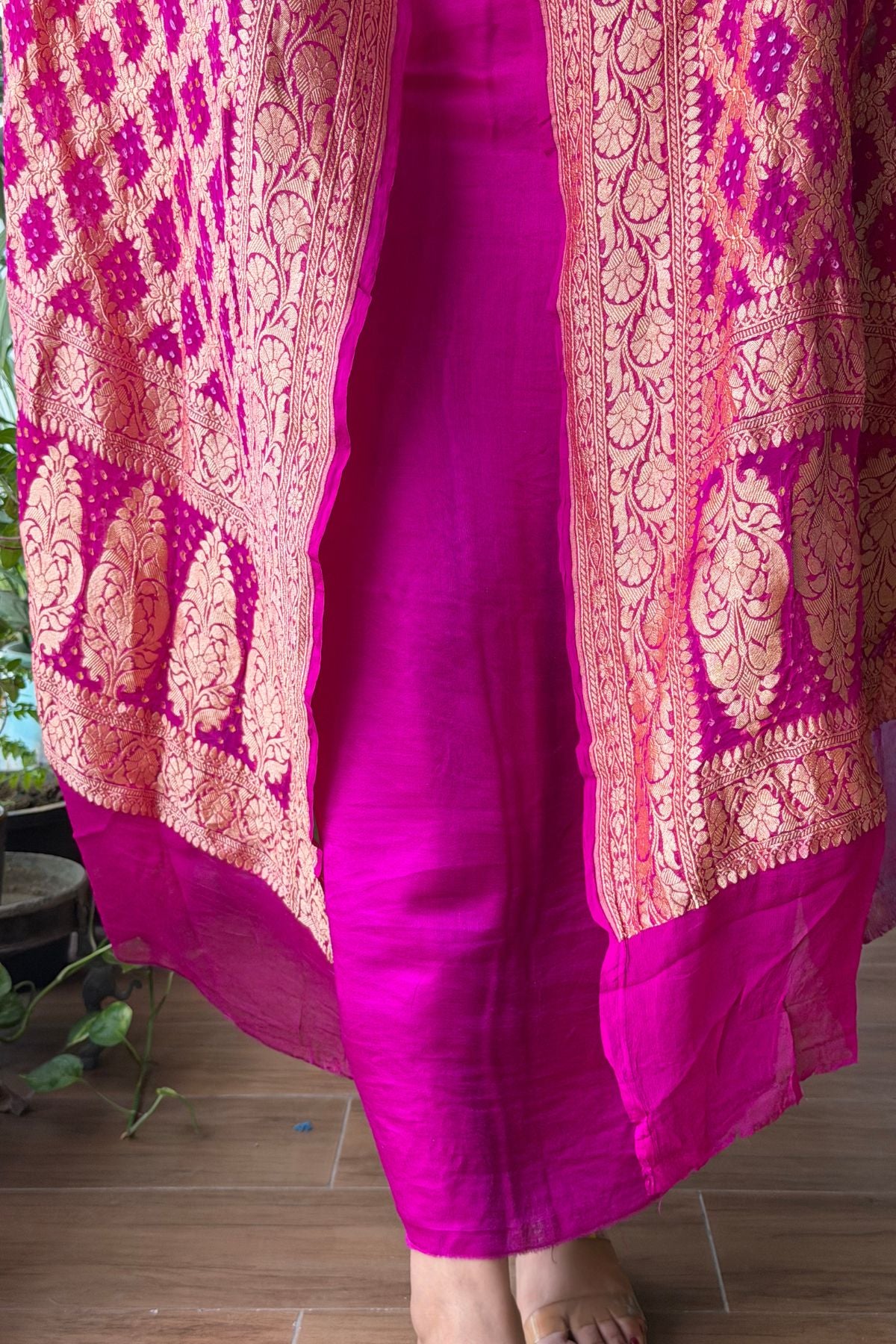 Banarasi khaddi georgette bandhani sets!!!
