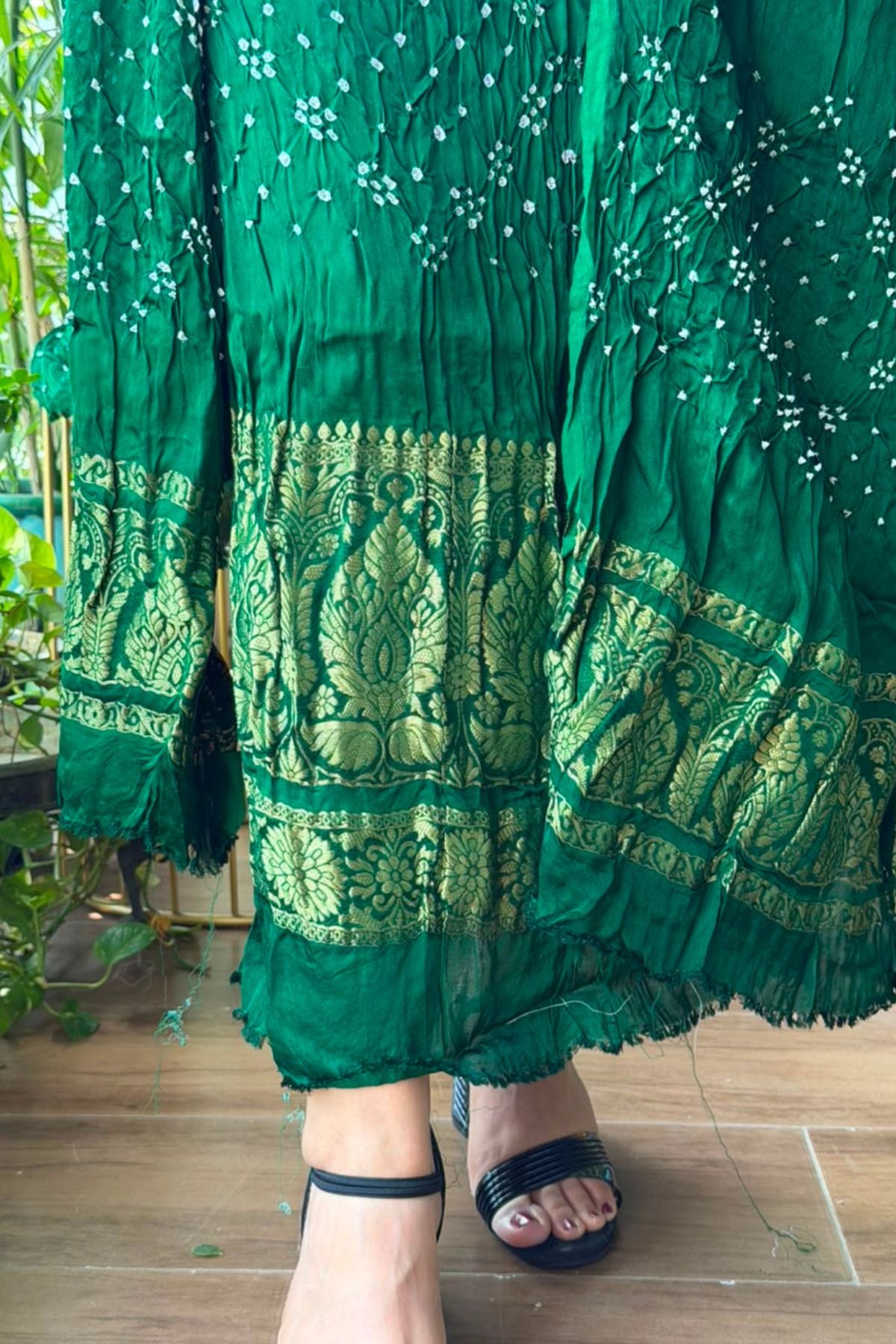 Bandhani with nakshi zari work on pure modal!!
