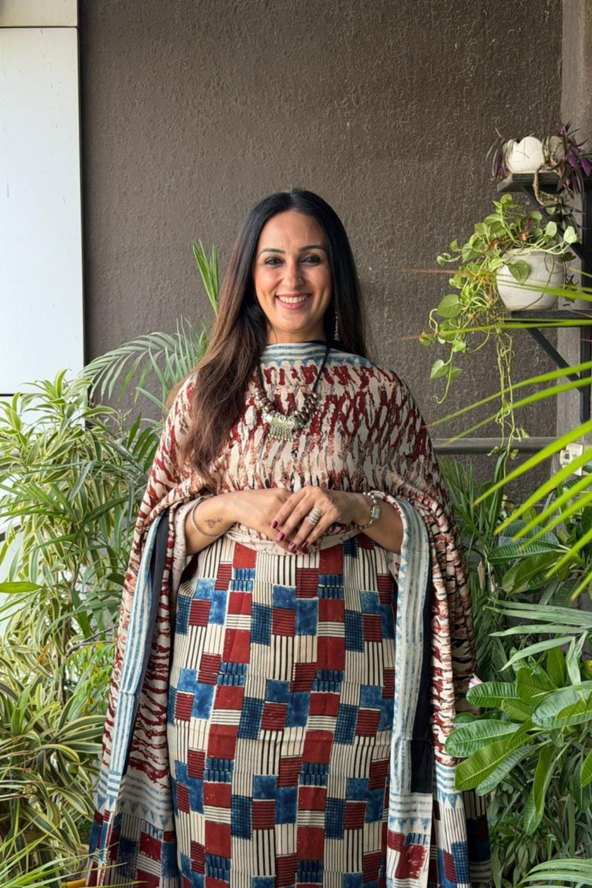 Handblocked Ajrakh full sets in modal with Lagdi patta on dupatta!!
