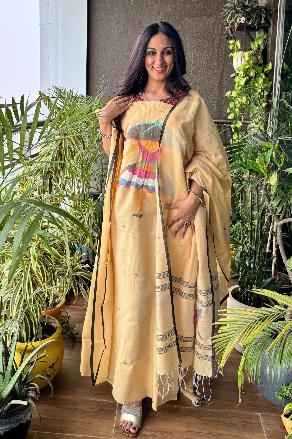 Jamdani kurta dupatta sets