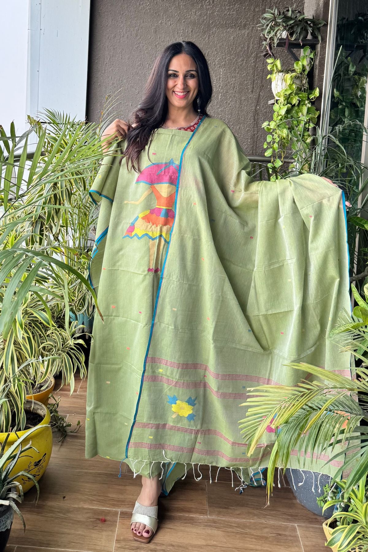 Jamdani kurta dupatta sets