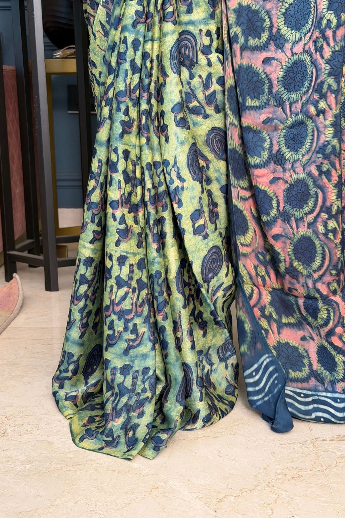 Pomegranate handcrafted pure tussar modal saree!!