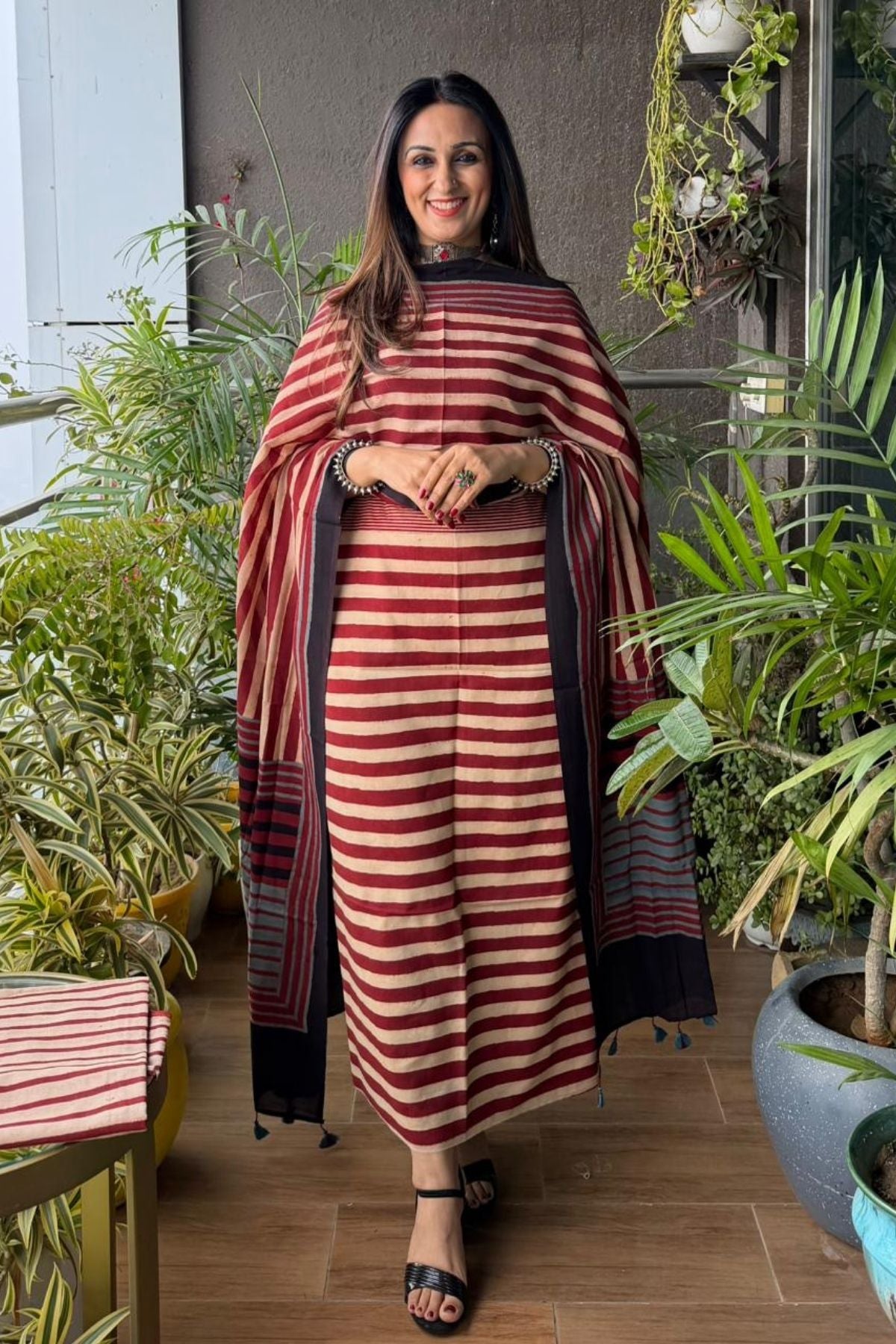 Ajrakh suits sets on Taj group pure cotton