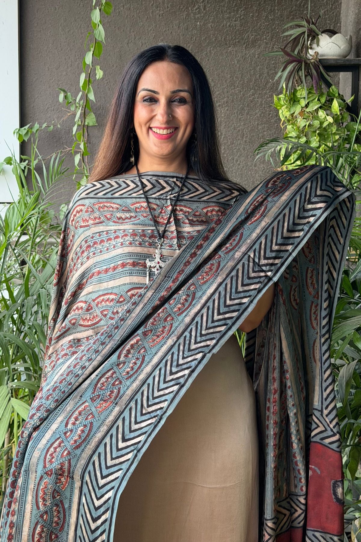 Ombré dyed modal kurta fabric with vegetable Handblock dyed dupatta!!