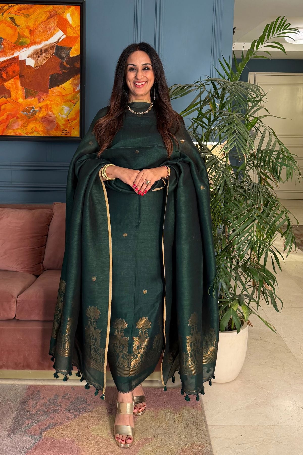 Jayshree linen kurta Dupatta sets