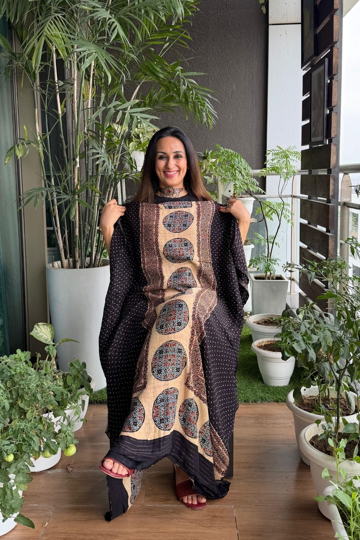 Ajrakh kurta fabric on pure modal !!