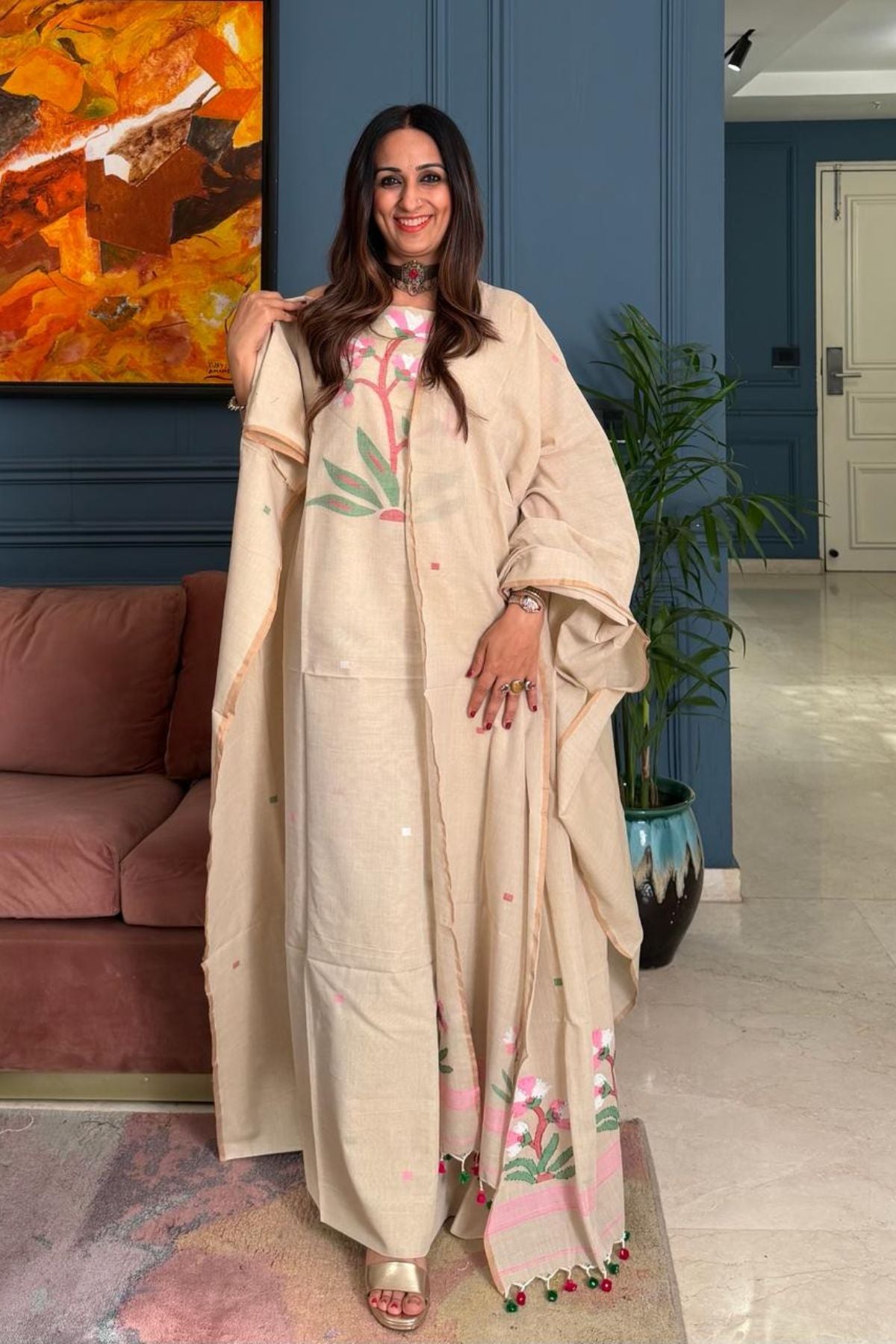 Jamdani pure cotton kurta dupatta sets!!