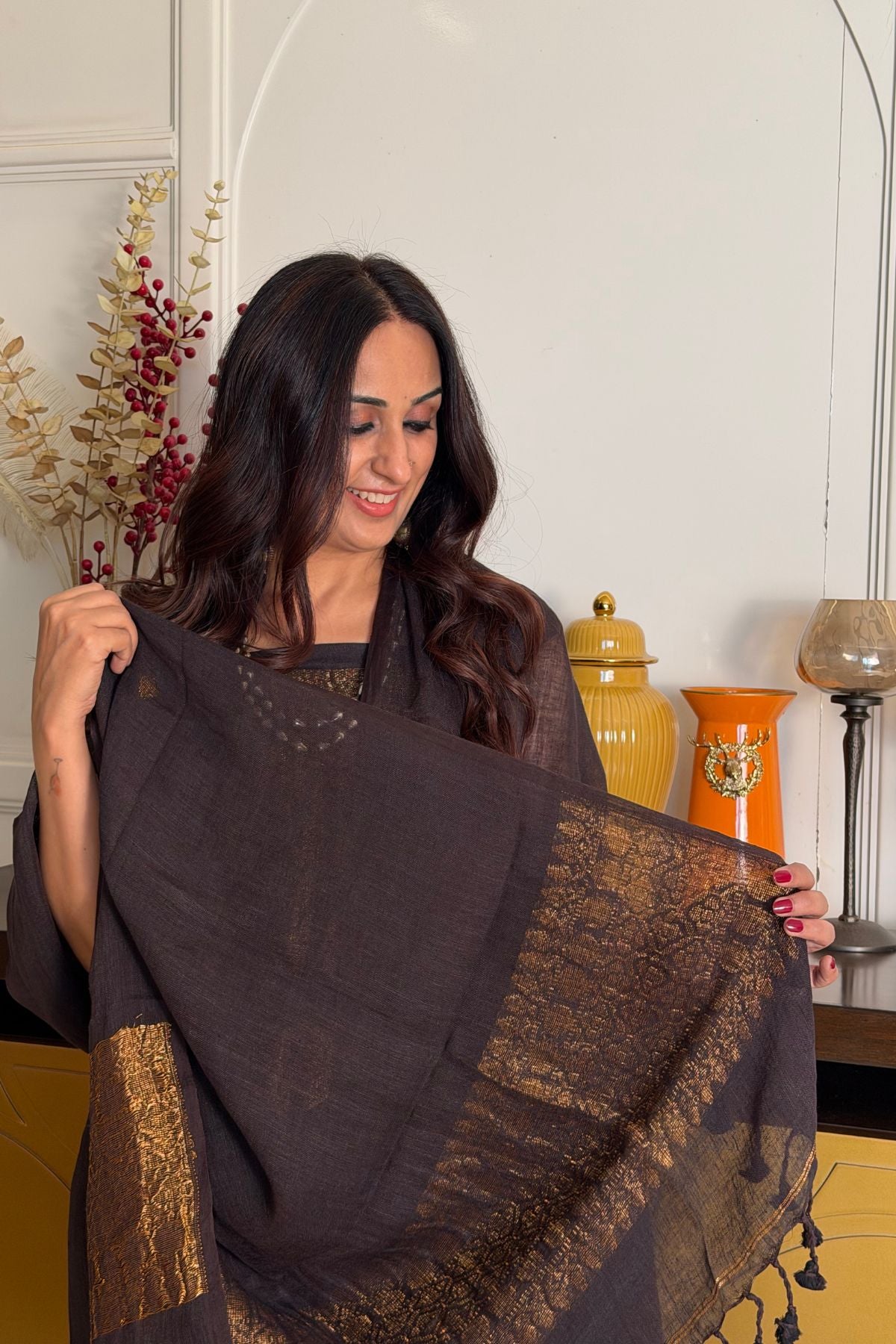 Jamdani Handwoven linen by linen sets!!