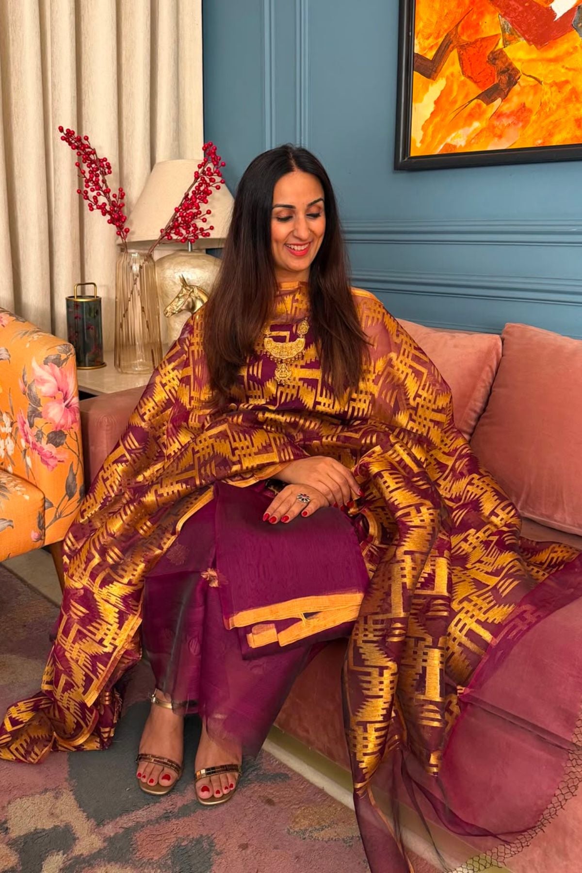 Pure muslin handwoven suit sets