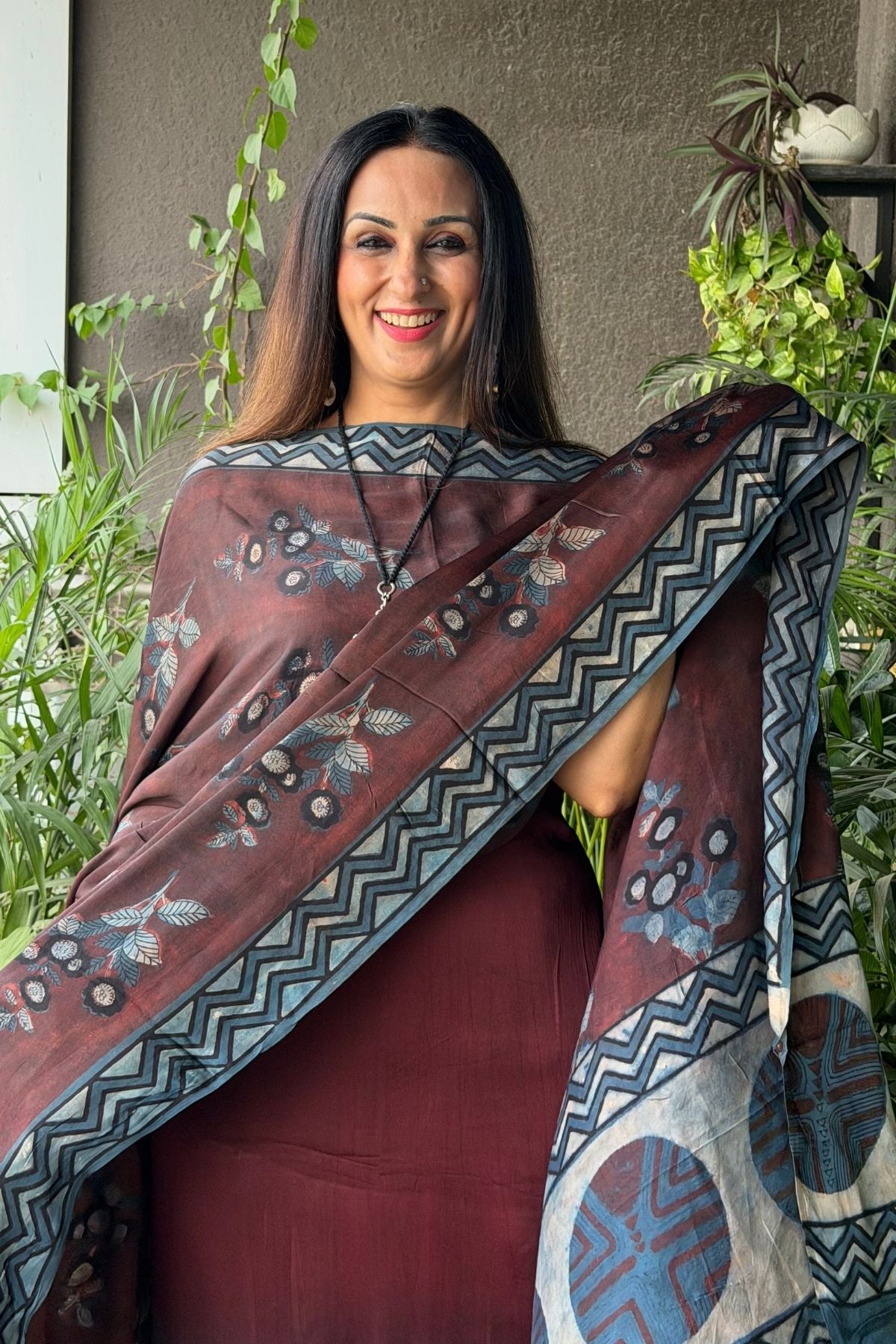 Ombré dyed modal kurta fabric with vegetable Handblock dyed dupatta!!
