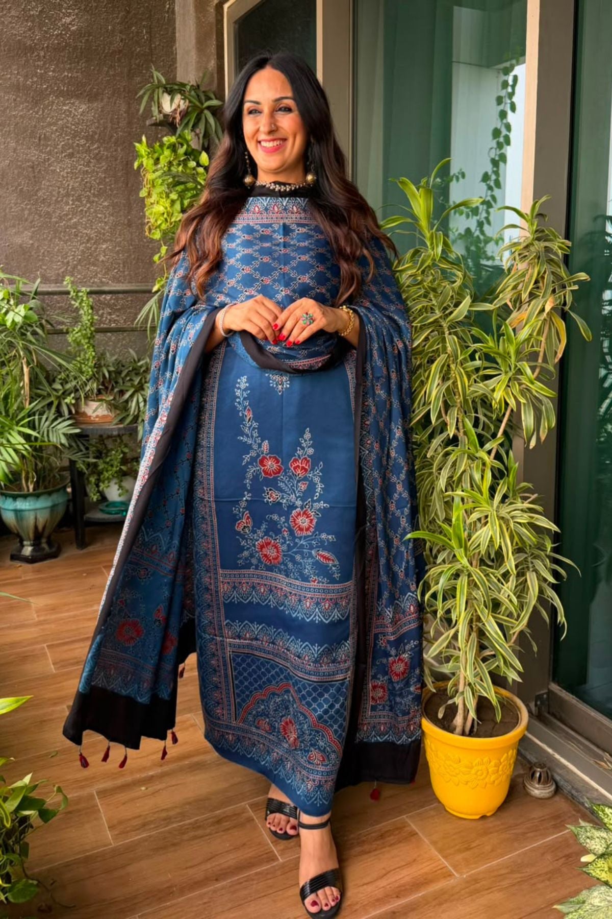 Ajrakh Modal Kurta Dupatta Set