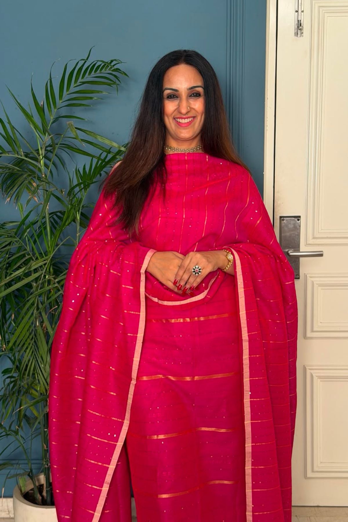 Pure cotton kurta dupatta sets with handwoven pocket sequins!!