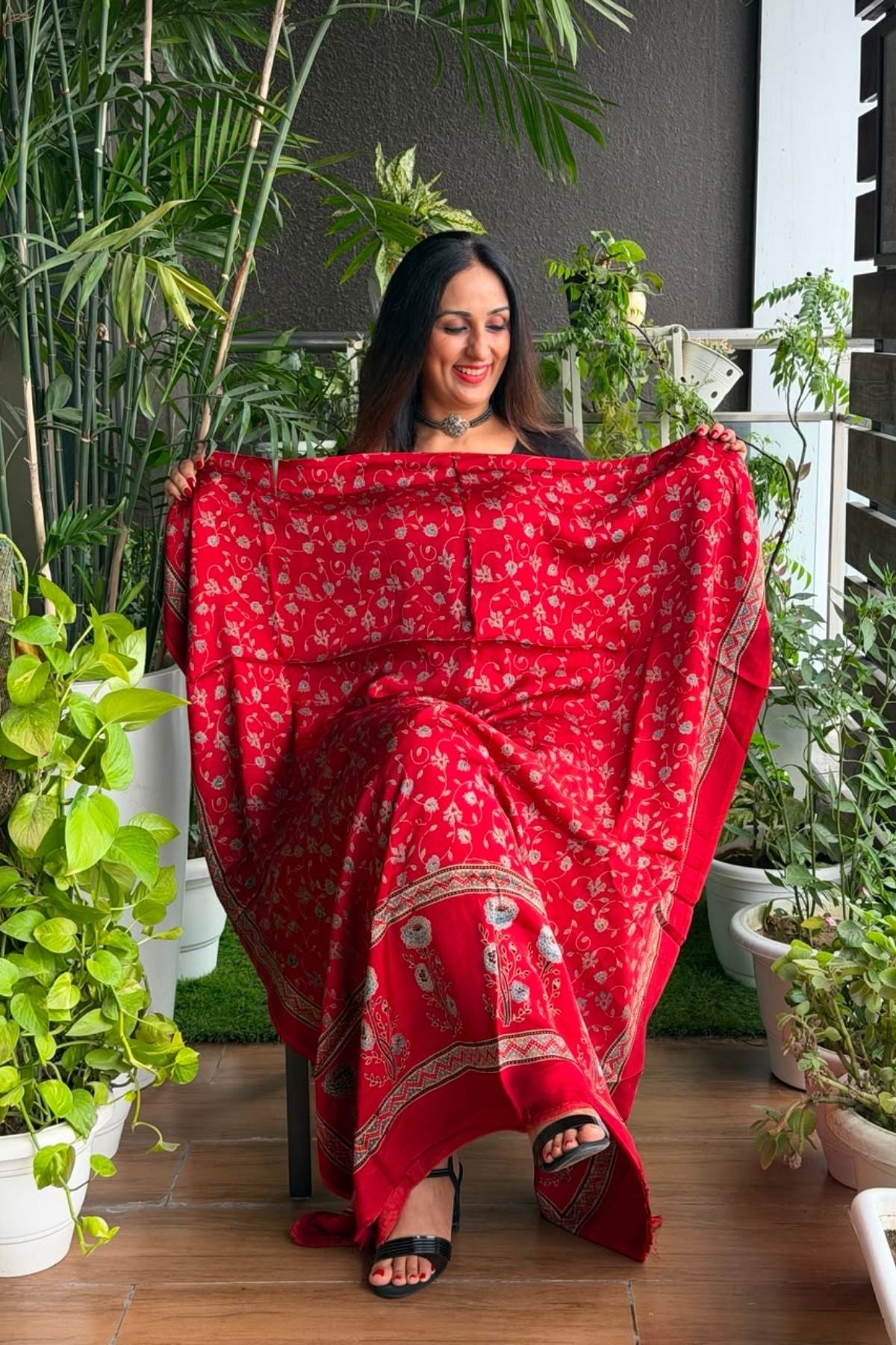Ajrakh kurta fabric on pure modal !!