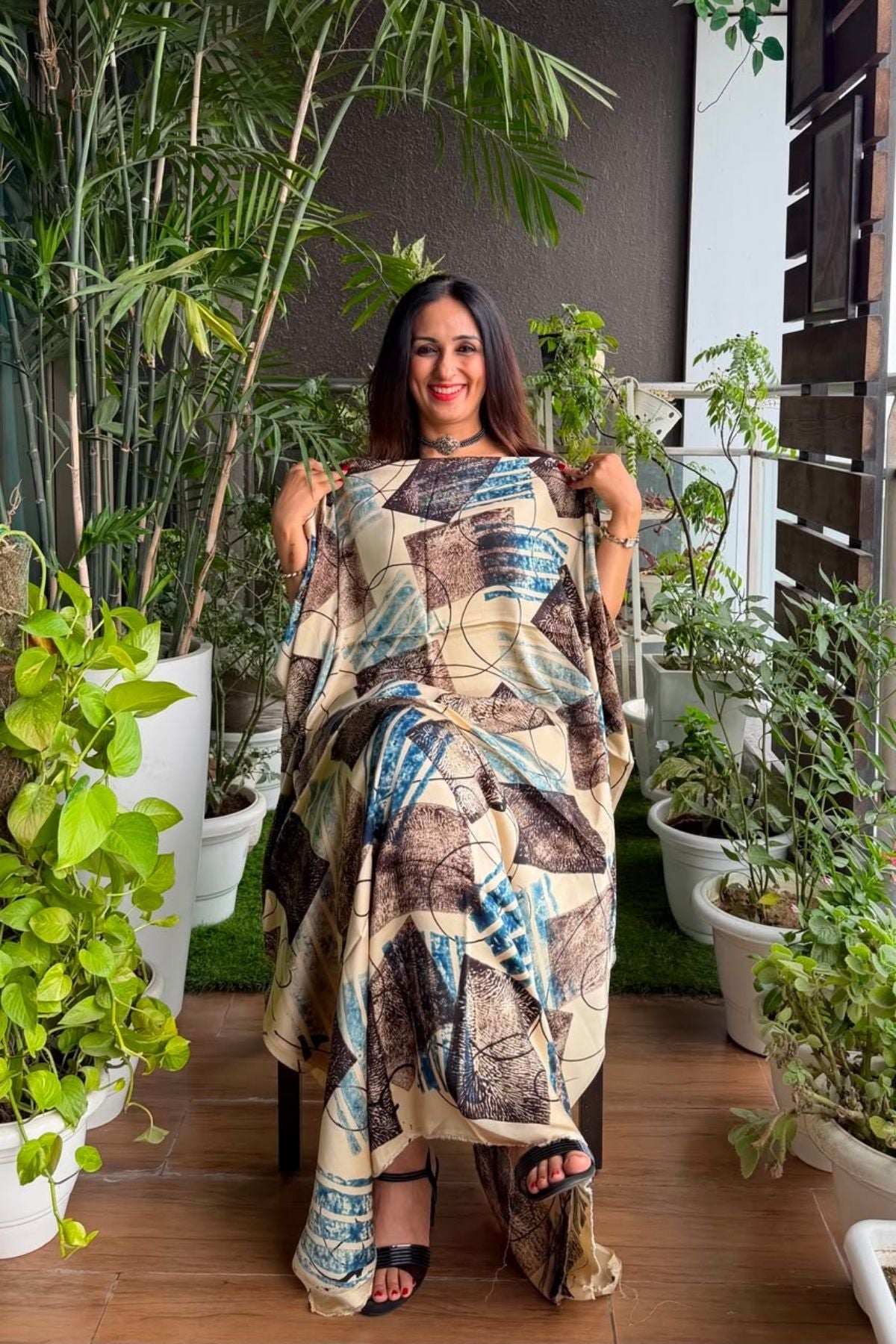 Ajrakh kurta fabric on pure modal !!