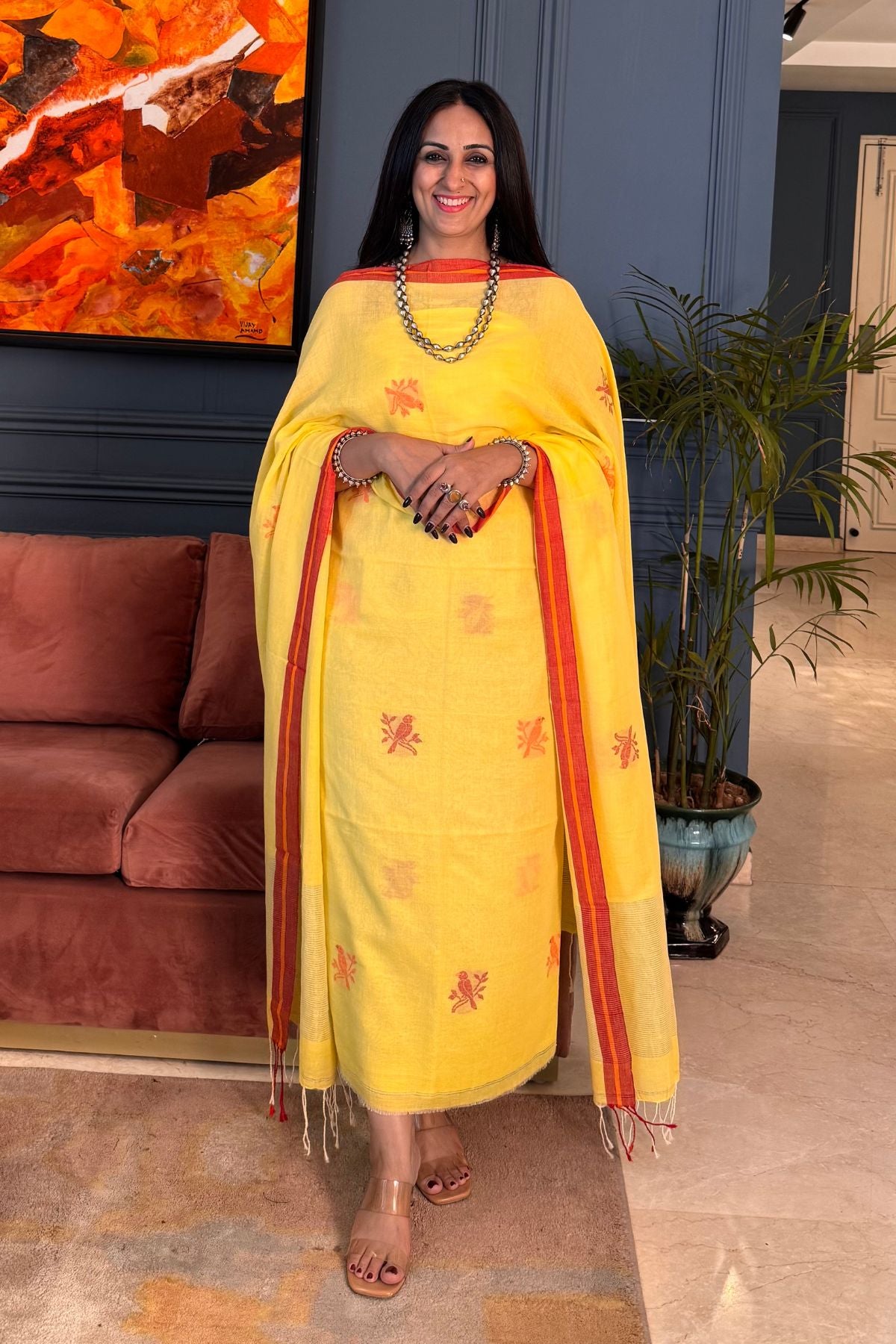 Jamdani kurta dupatta sets