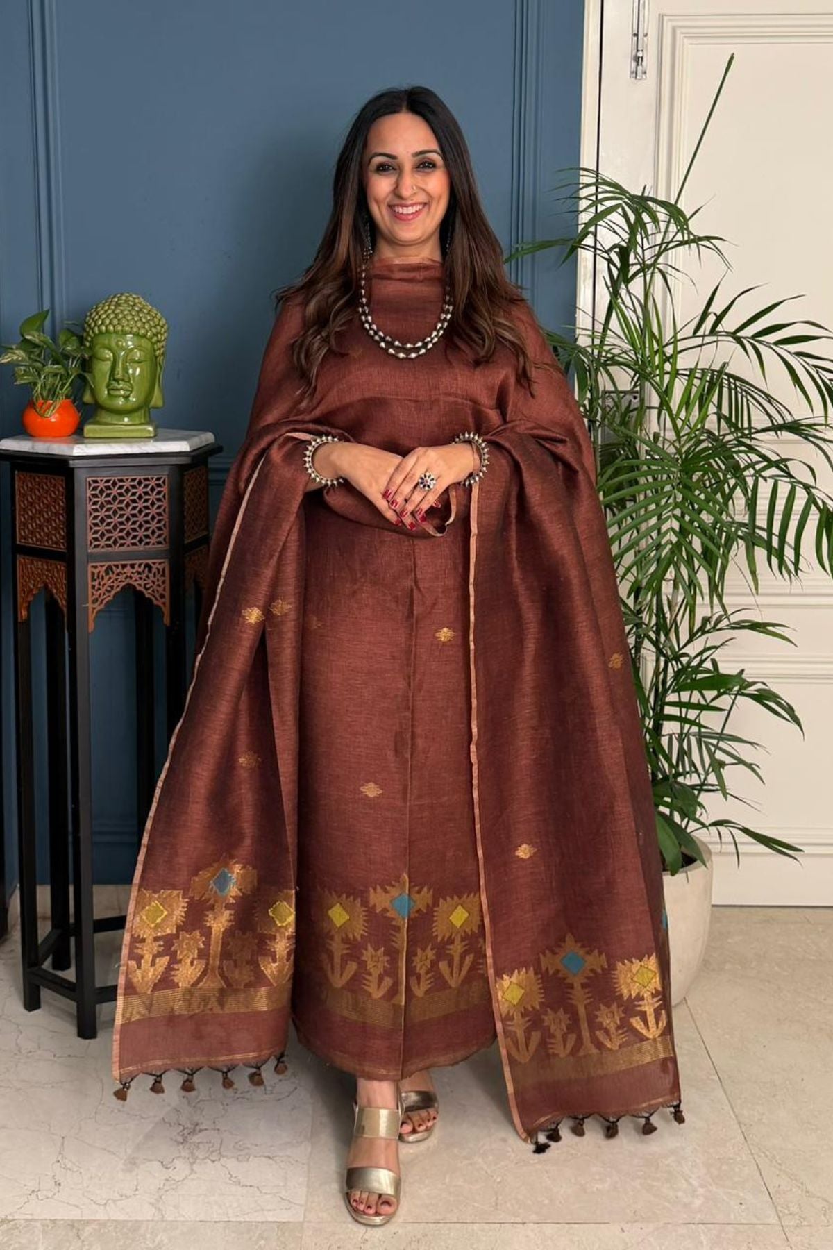 Jayshree linen kurta dupatta set