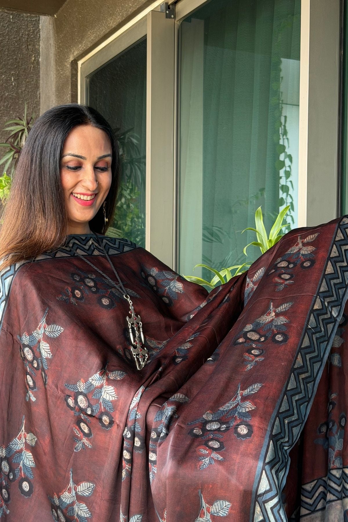 Ombré dyed modal kurta fabric with vegetable Handblock dyed dupatta!!