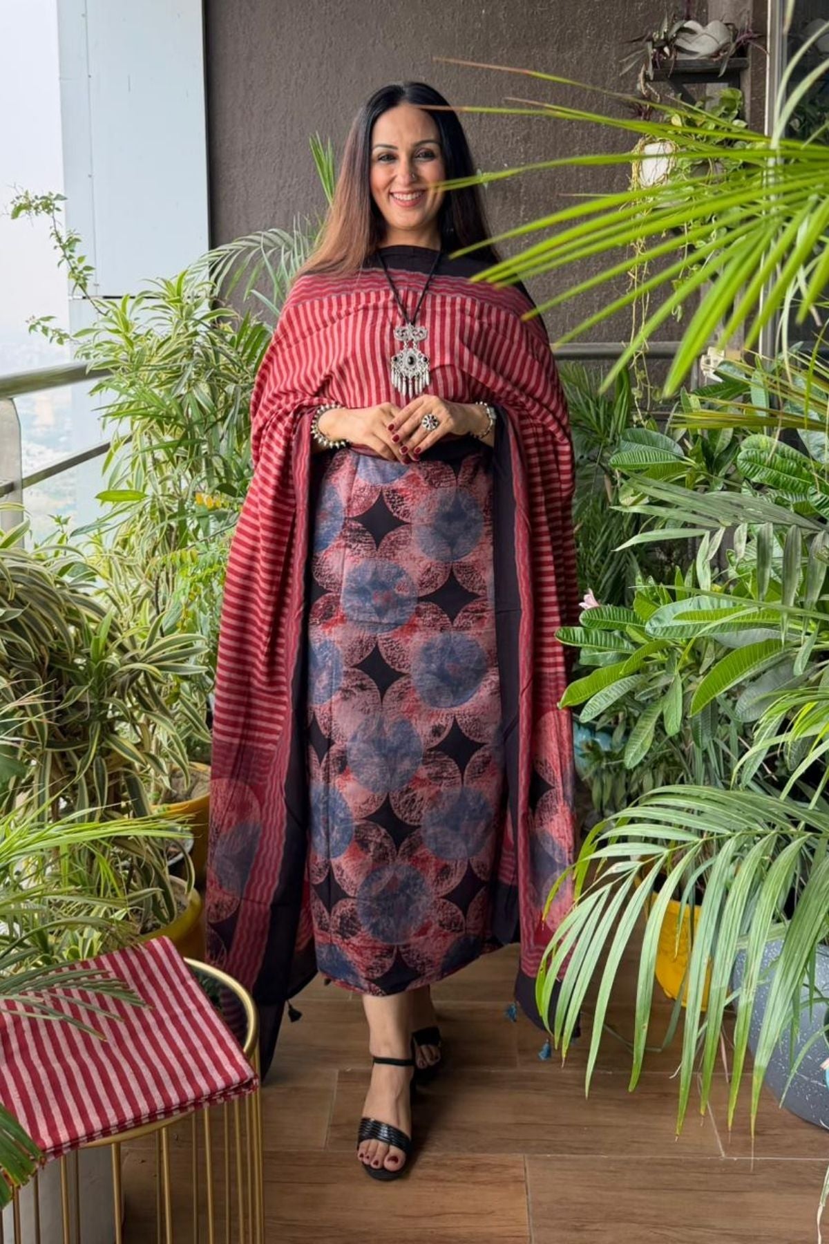 Handblocked Ajrakh Taj cotton full sets!!