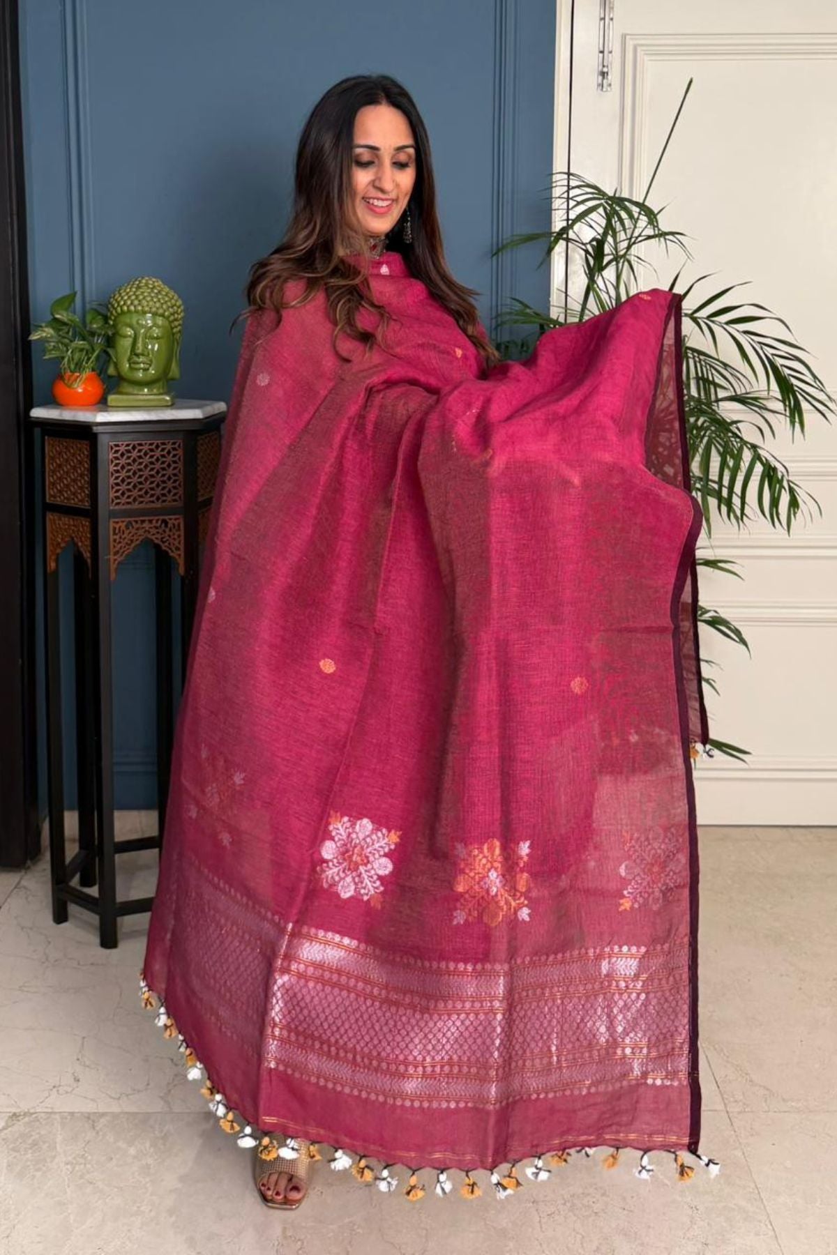 Jayshree tissue linen kurta dupatta set