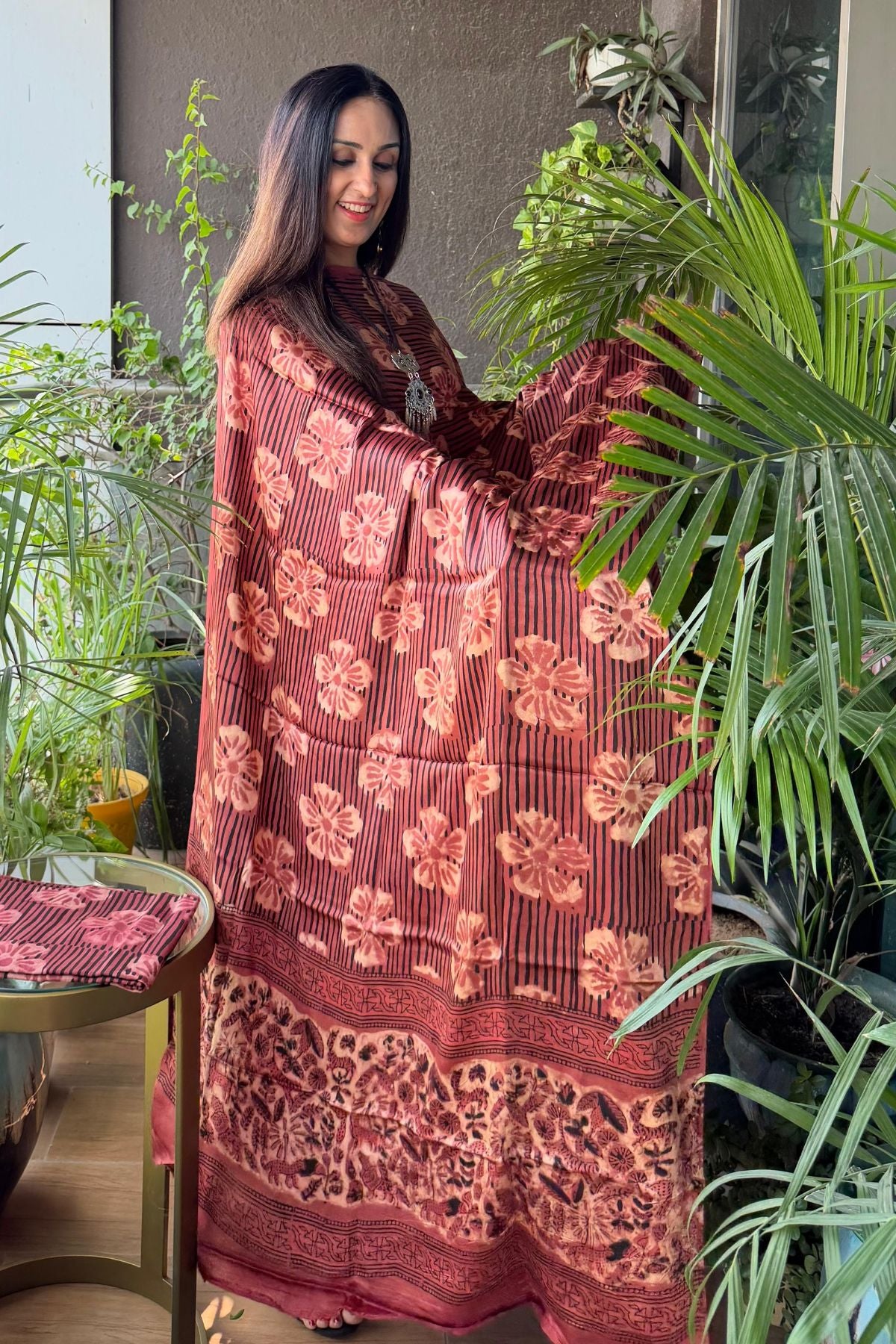 Pomegranate peel Handblock full sets on Premium Modal fabric!!