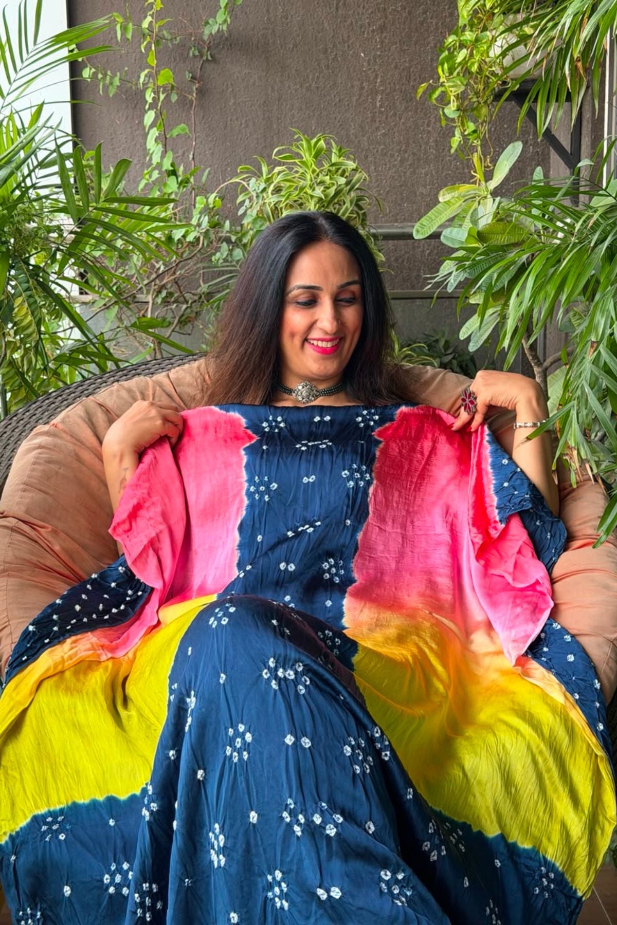 Hand BANDHANI work with ombré dyeing!!!
