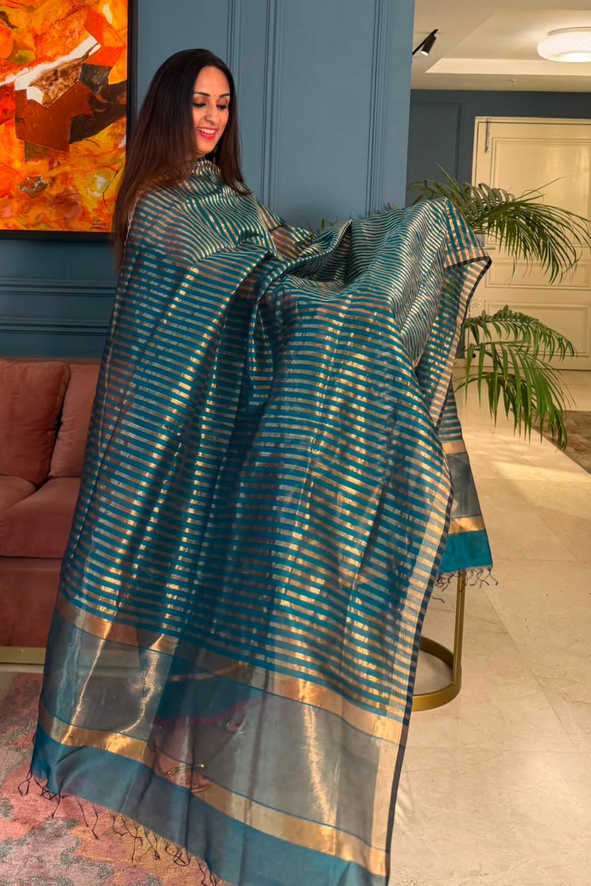 Handloom Maheshwari silk by cotton kurta dupatta sets!!
