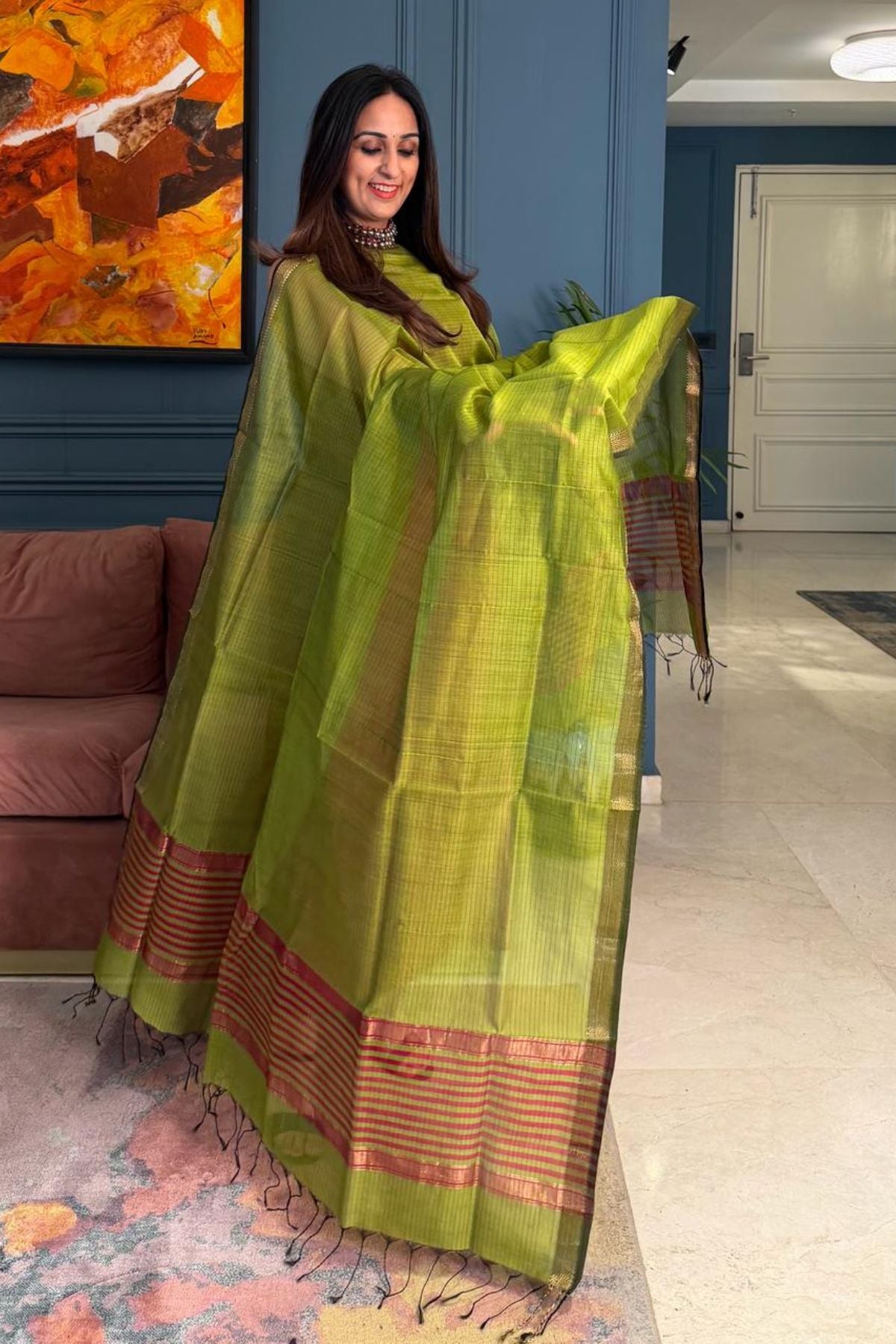 Summer special Maheshwari silk kurta dupatta set!!