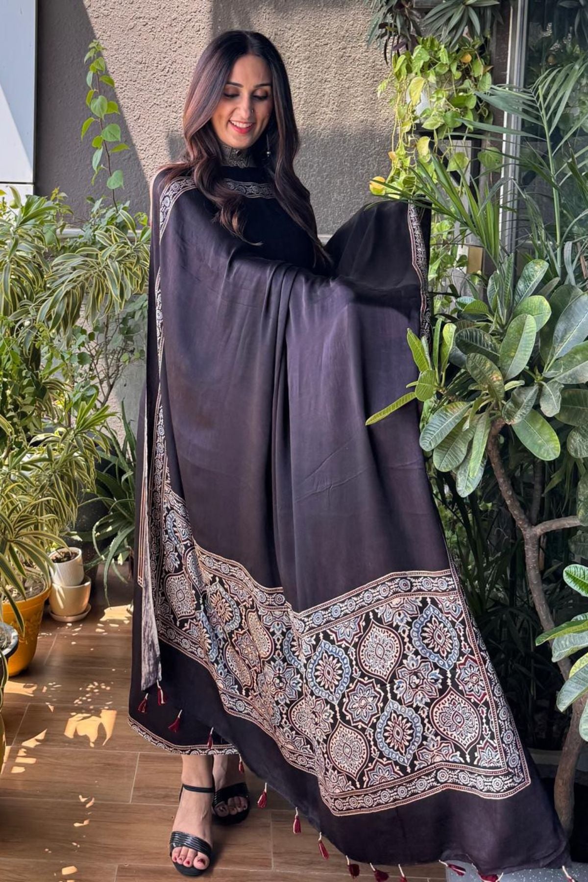 Ajrakh Modal Kurta Dupatta Set