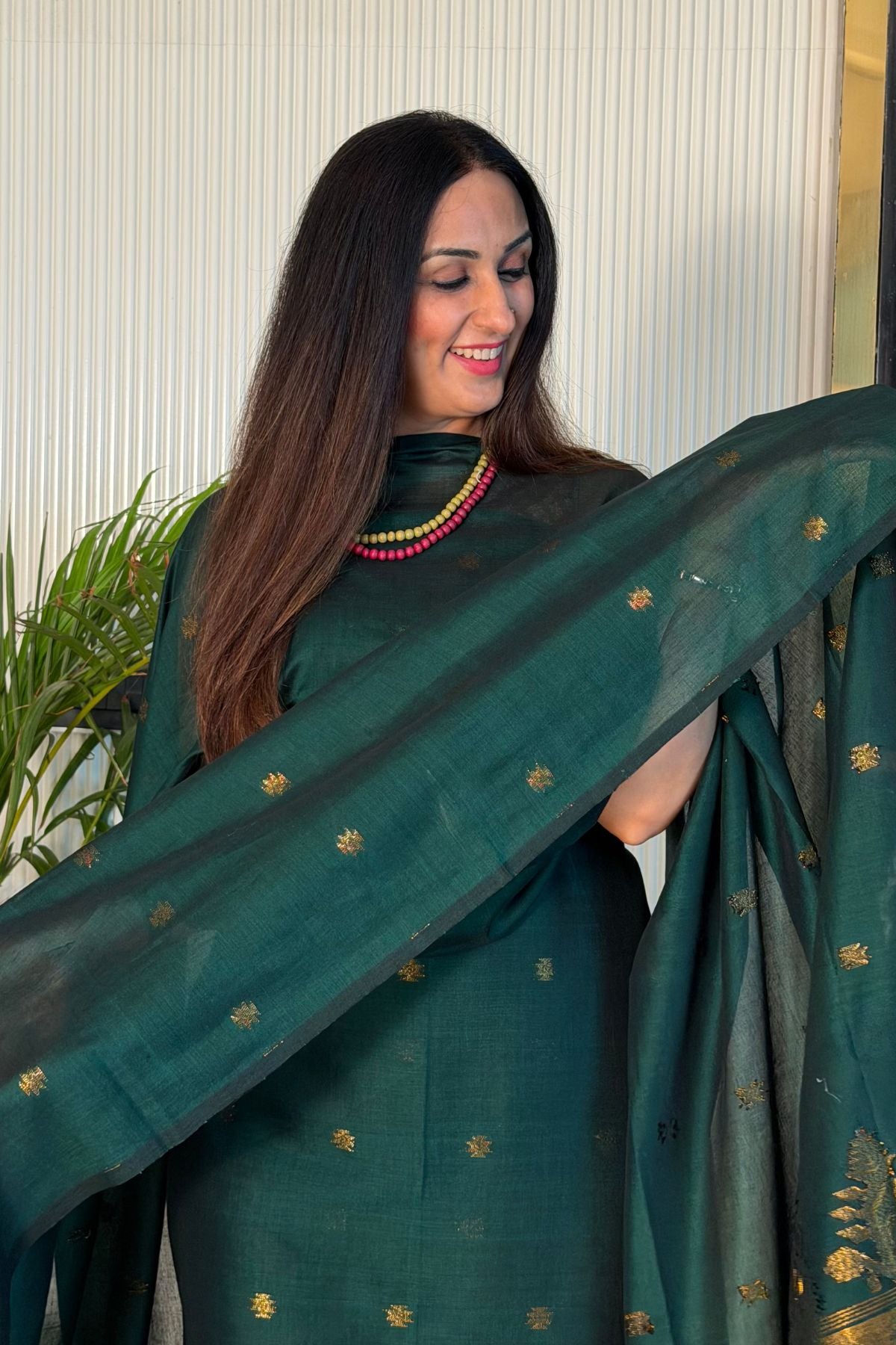 Mercerised pure cotton zari weave kurta dupatta sets with Jamdani weave !!