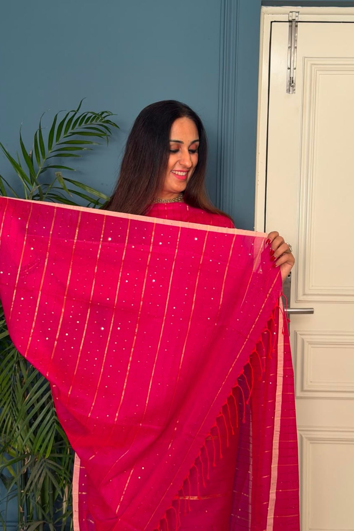 Pure cotton kurta dupatta sets with handwoven pocket sequins!!