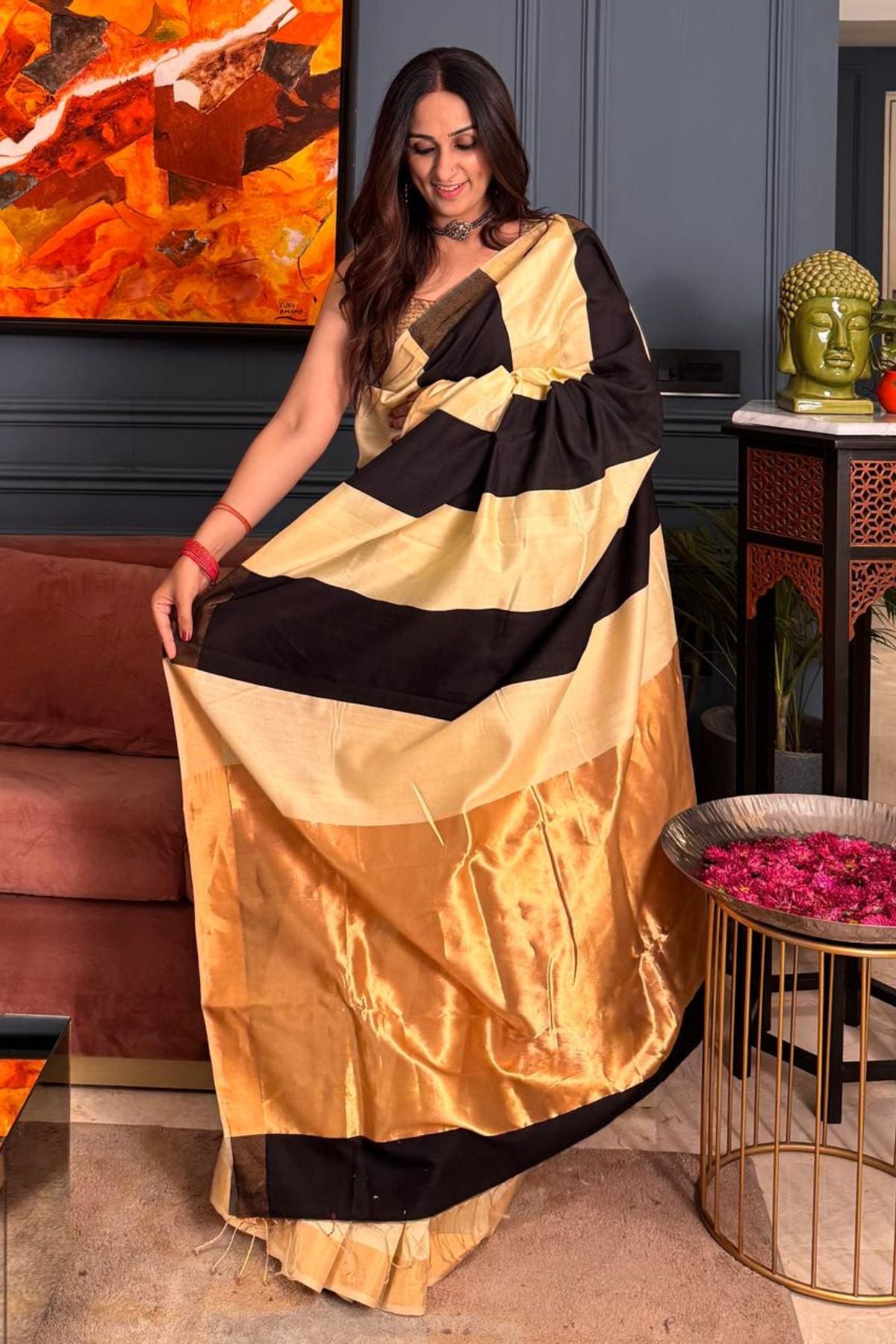 *Pure maheshwari handloom saree