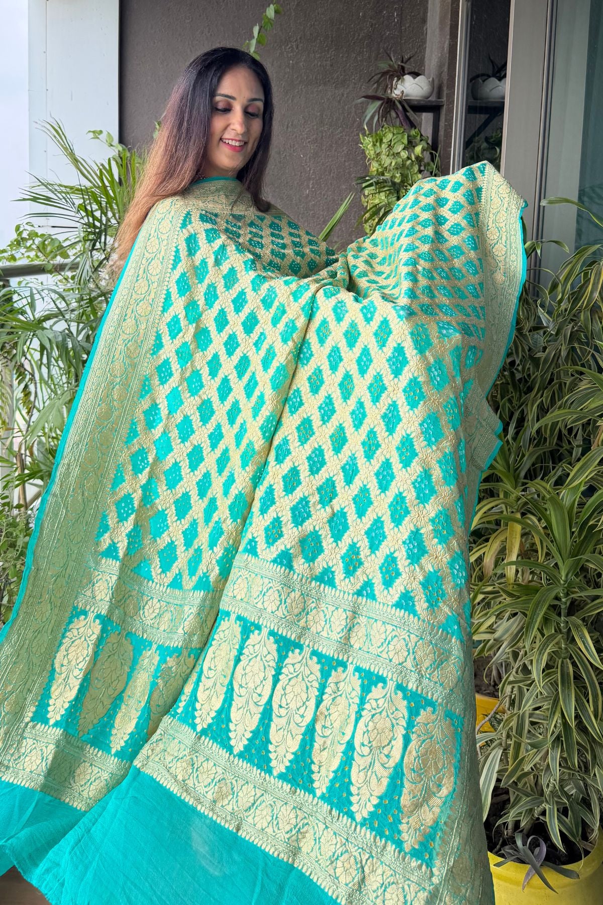 Banarasi khaddi georgette bandhani sets!!!