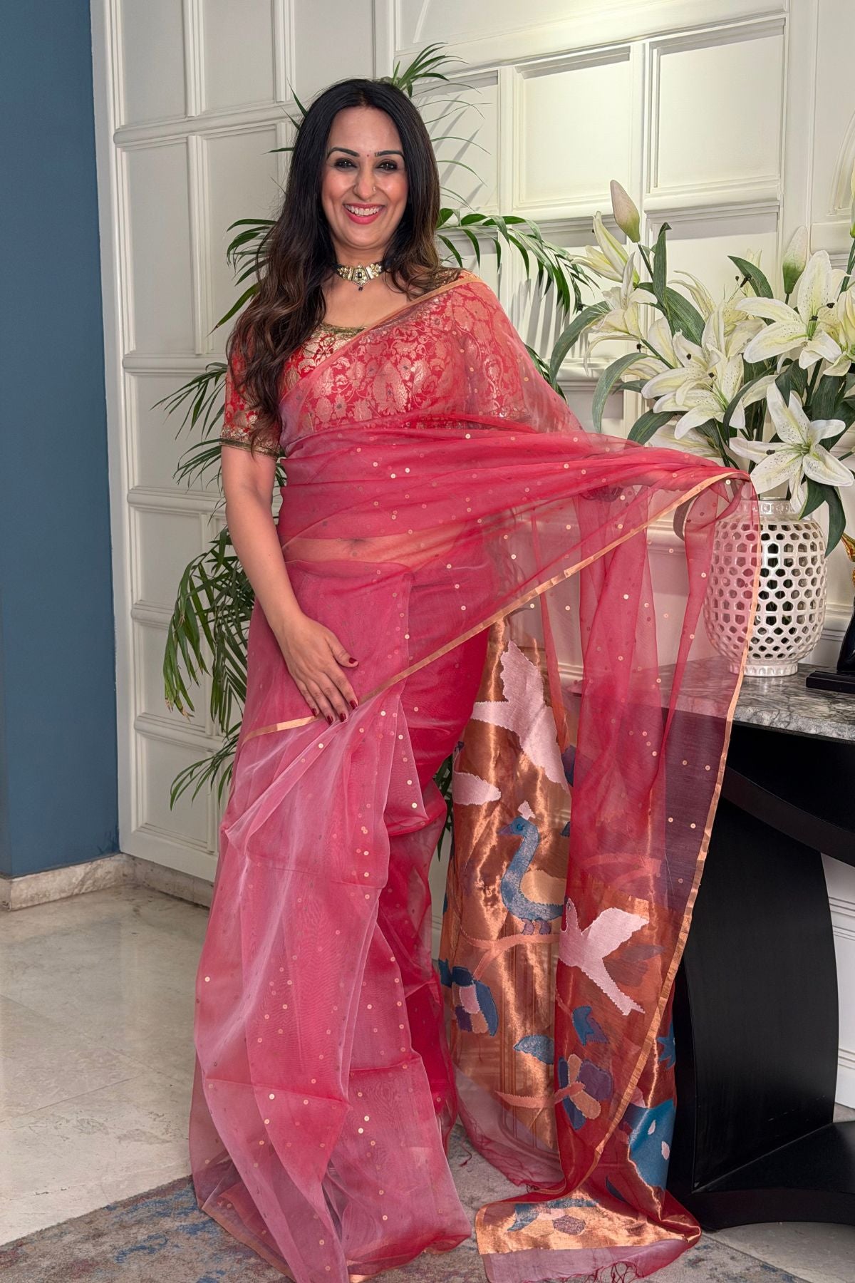Handcrafted Muslin Jamdani Saree!!