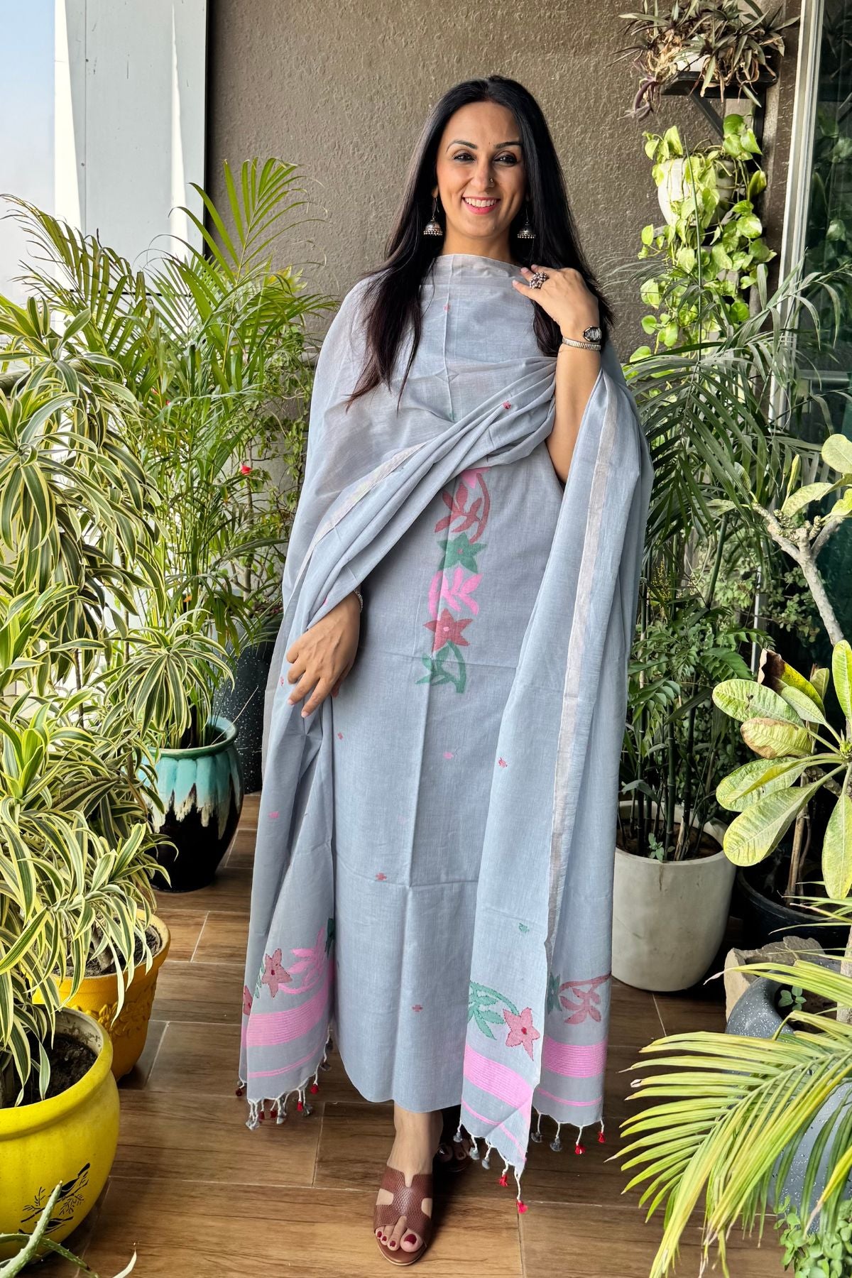 Jamdani kurta dupatta sets