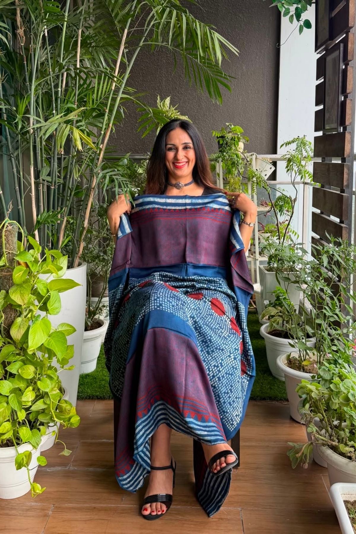 Ajrakh kurta fabric on pure modal !!