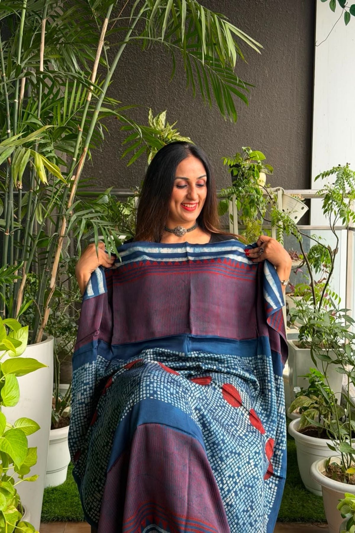 Ajrakh kurta fabric on pure modal !!
