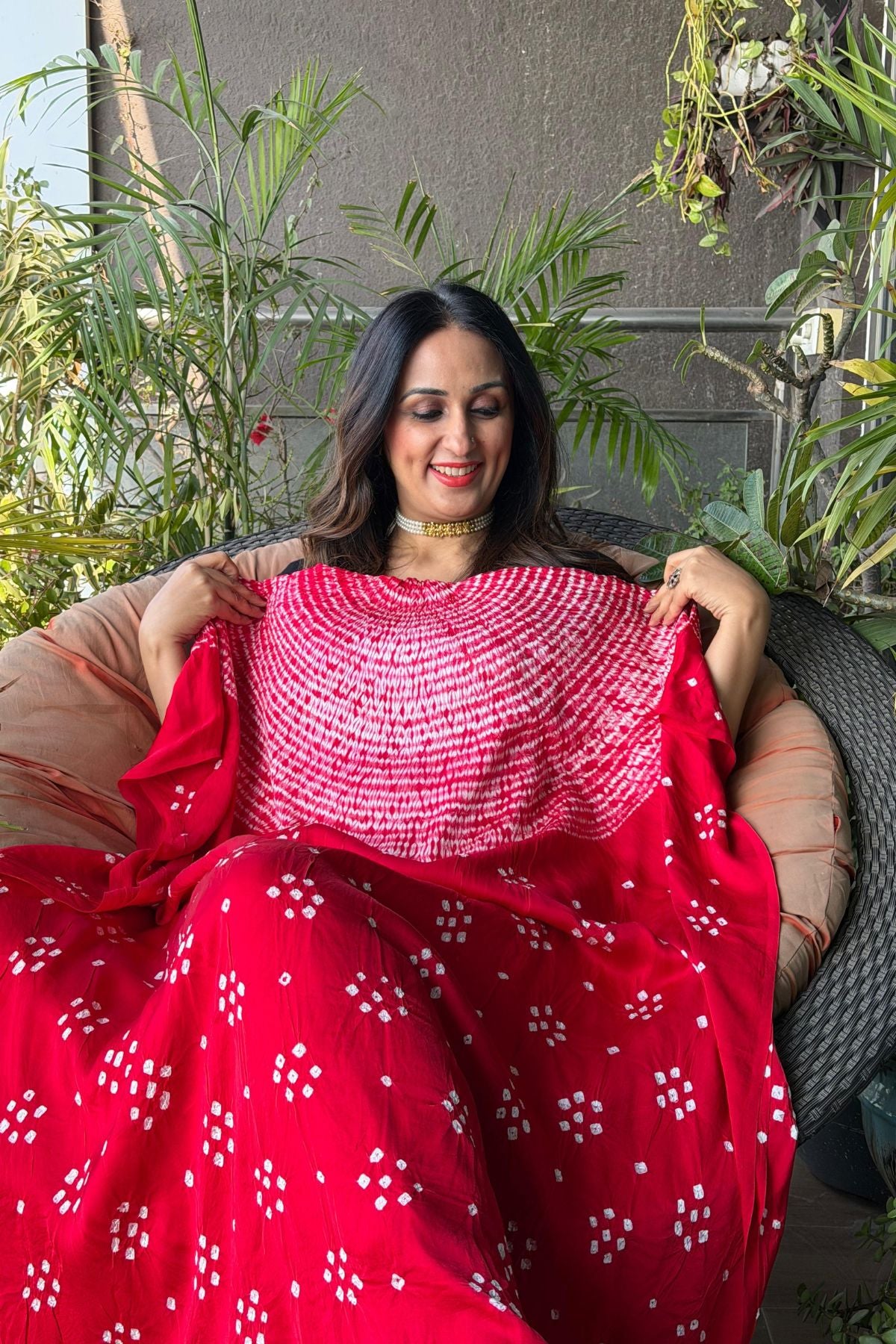 Shibori & Bandhani Kurta on pure modal satin!!