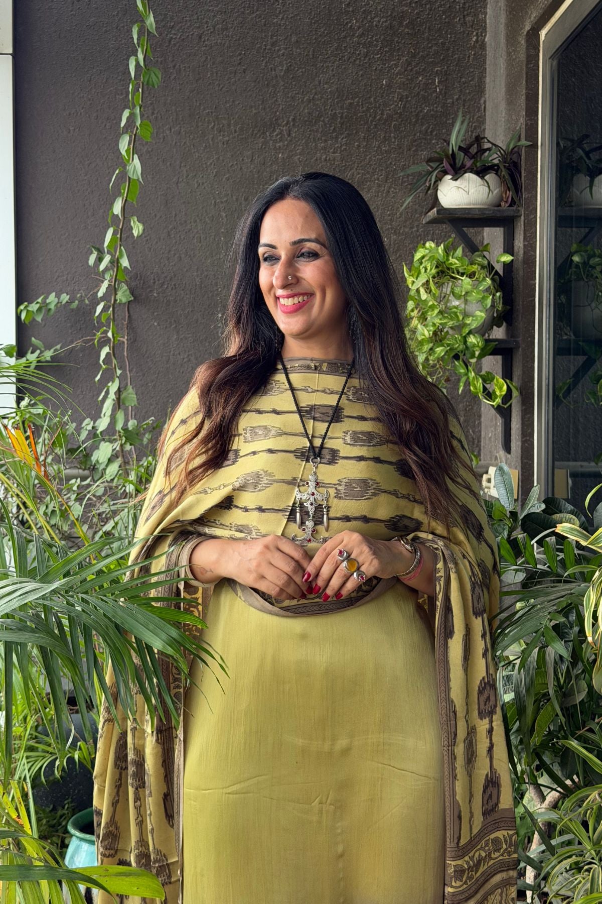 Ombré dyed modal kurta fabric with vegetable Handblock dyed dupatta!!