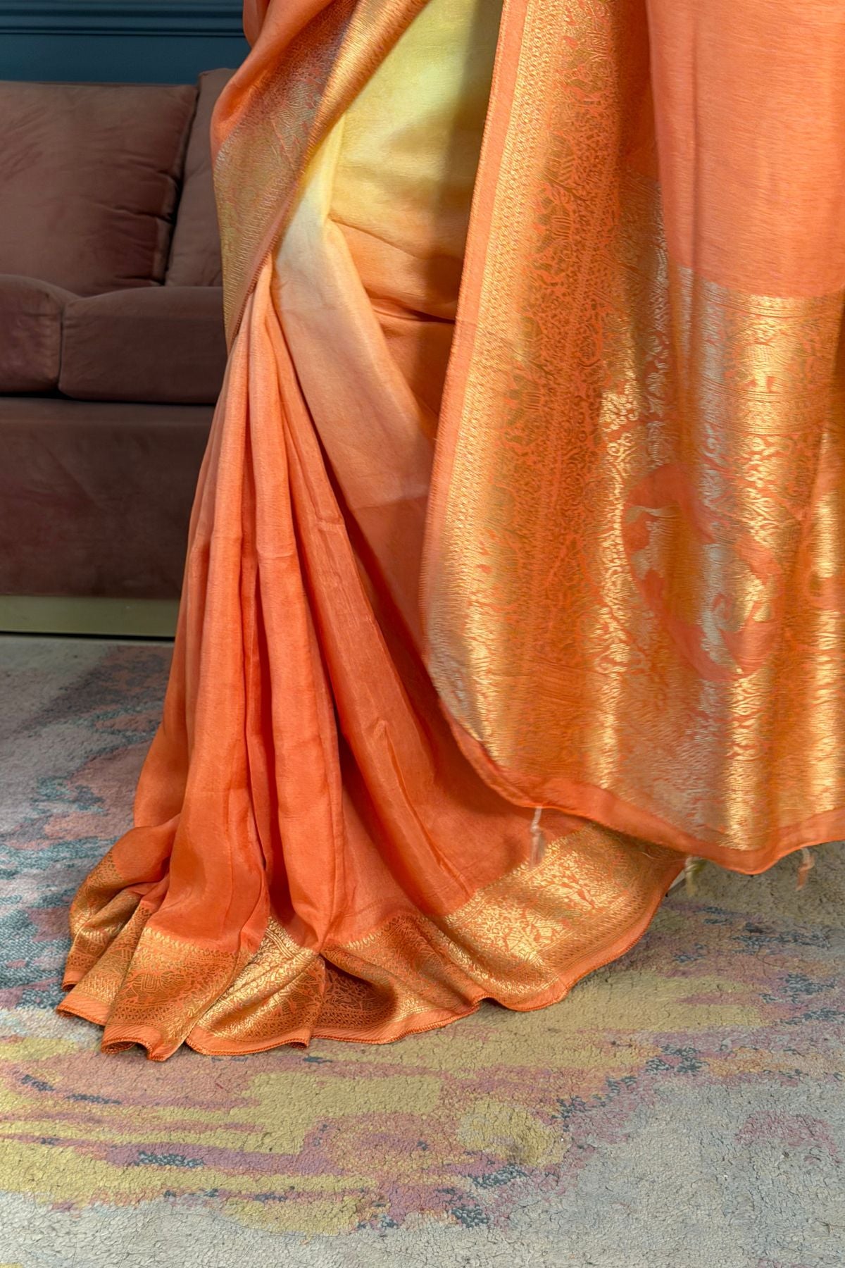 Ombré Dola silk saree with zari weave!!