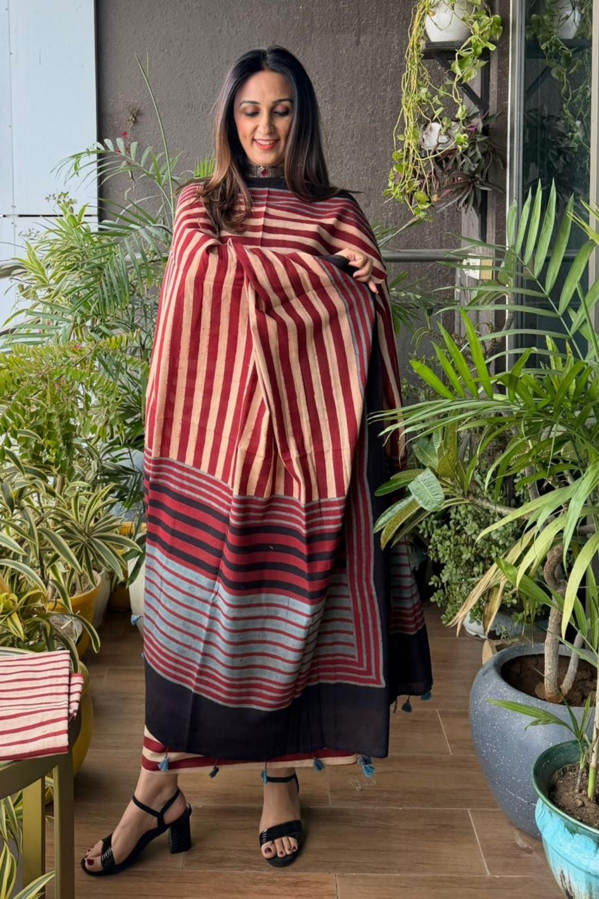 Ajrakh suits sets on Taj group pure cotton