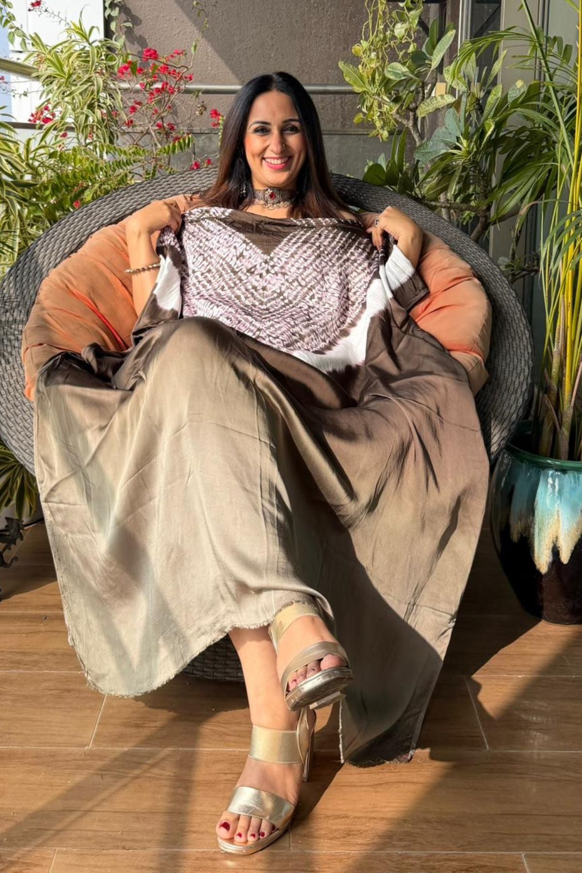 Shibori work on pure modal satin