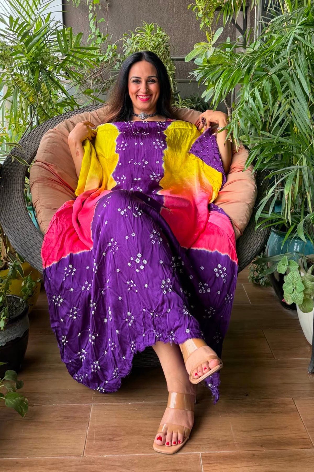 Hand BANDHANI work with ombré dyeing!!!
