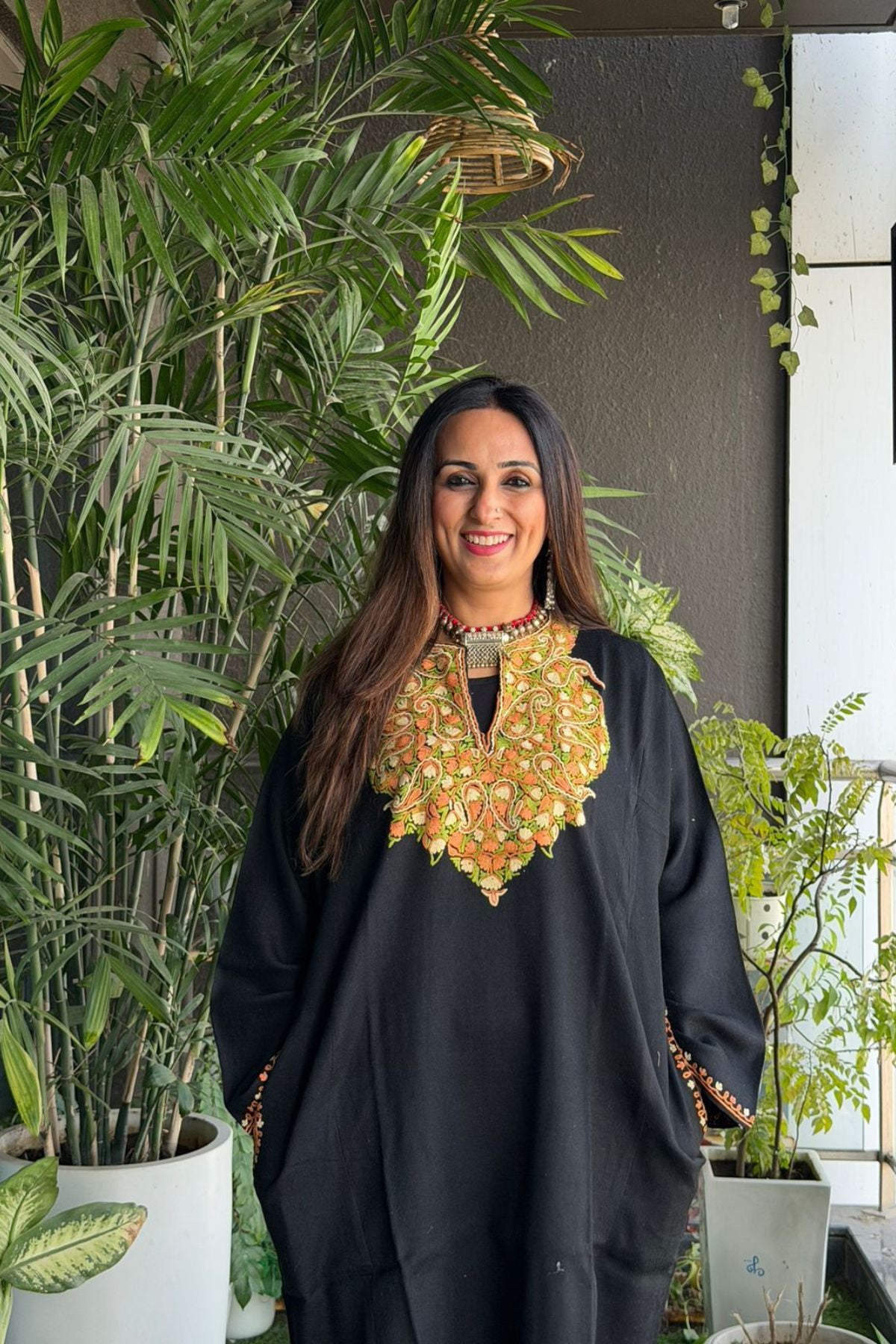 Woollen Kashmiri Phiran with Aari work