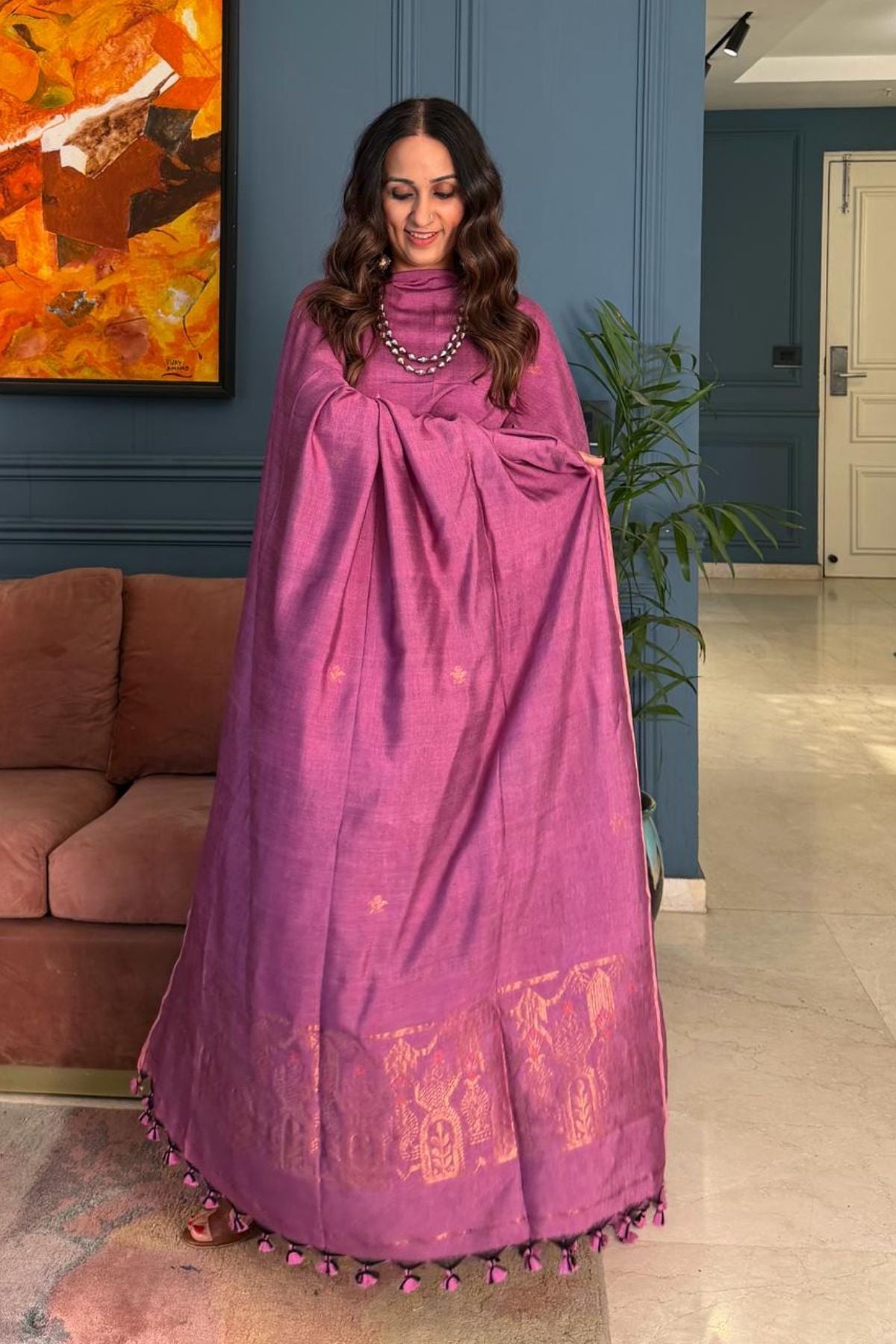 Premium Bangalore cotton with Banarasi weave kurta dupatta sets