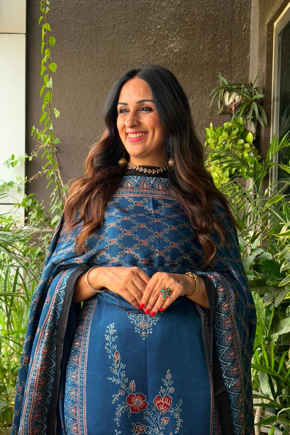Ajrakh Modal Kurta Dupatta Set
